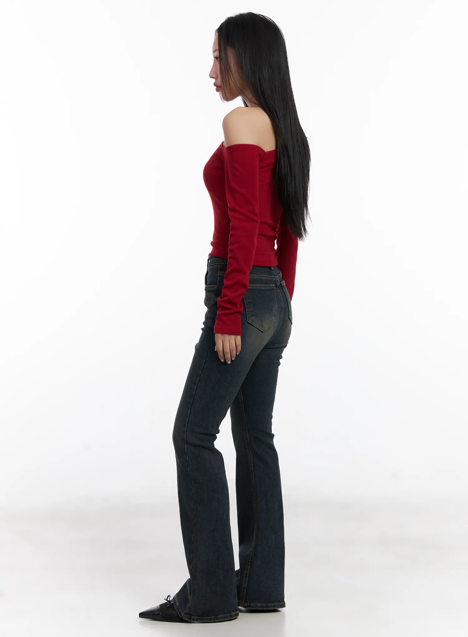 Jay Dark-Wash Bootcut Jeans CD501 - Image 3