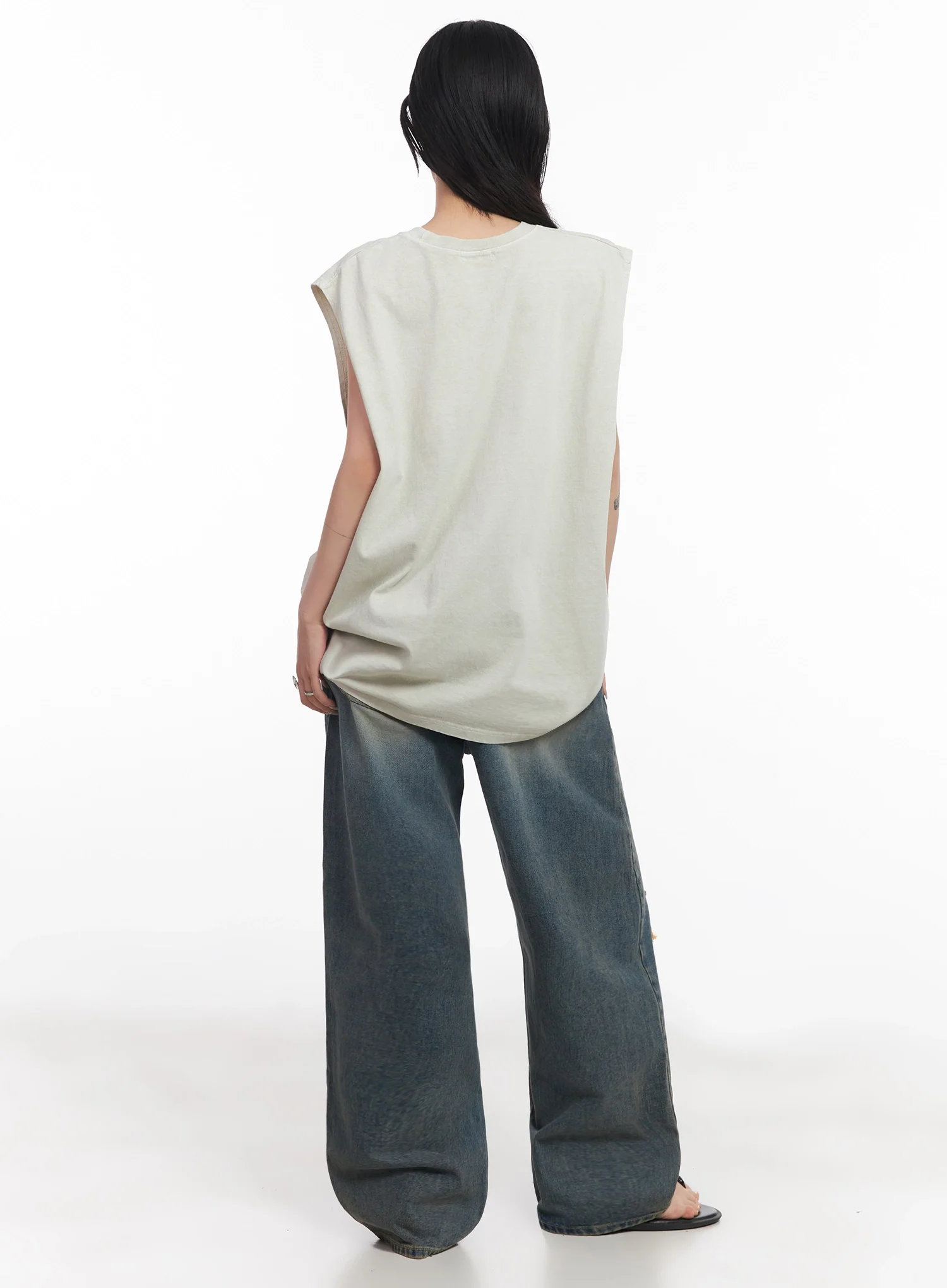 Jeemin Vintage Distressed Wide-Leg Denim Jeans IC503 - Image 15