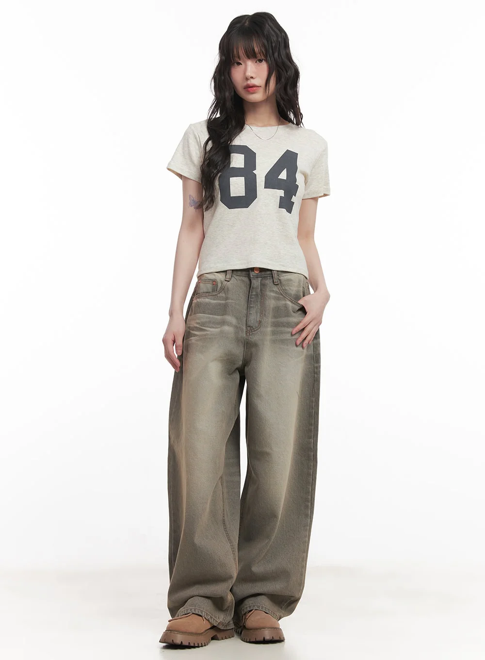 Joey Washed Wide-Leg Jeans CM528 - Image 3