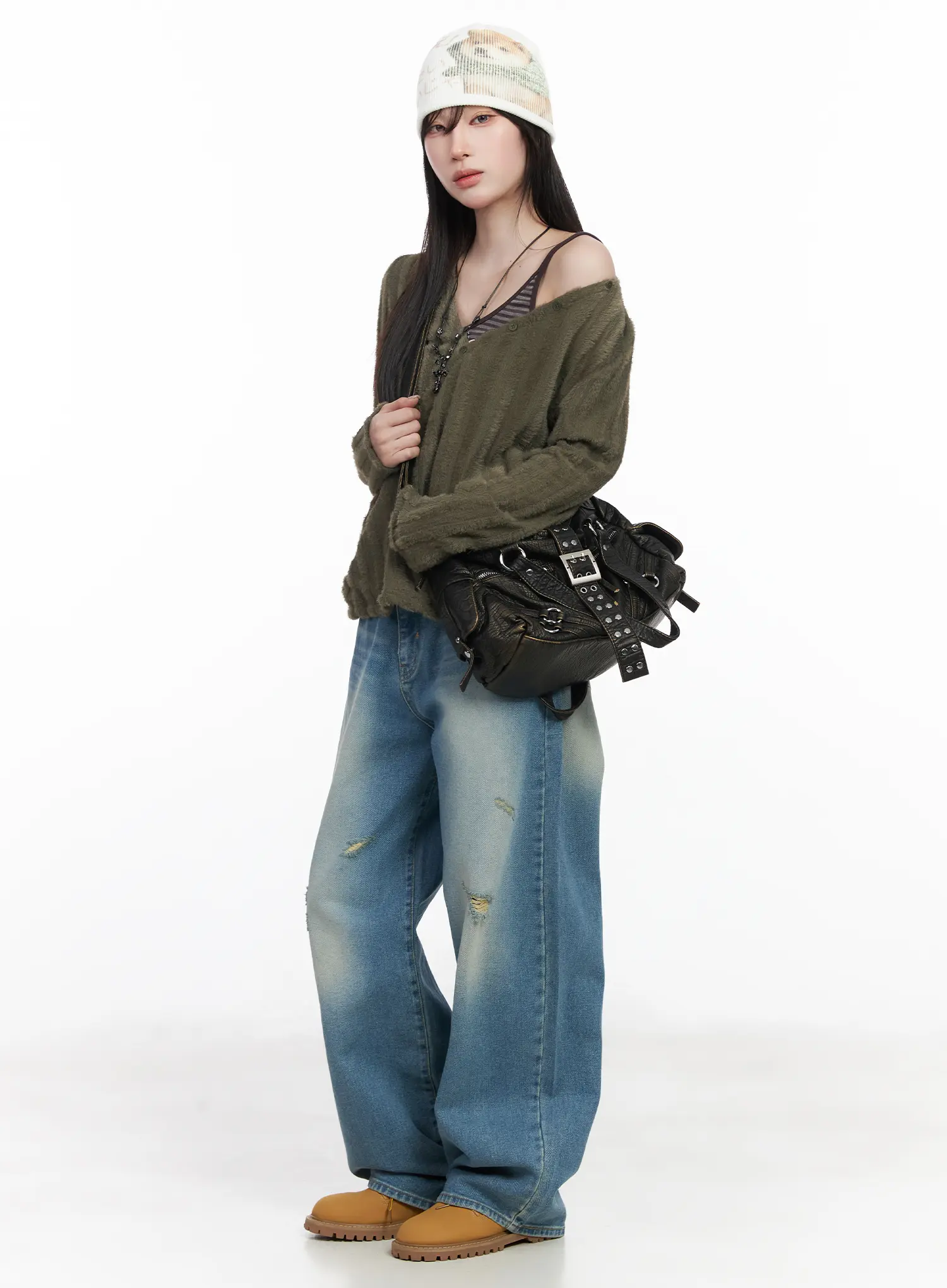 Joshua Washed Wide Leg Jeans CF523 - Image 2