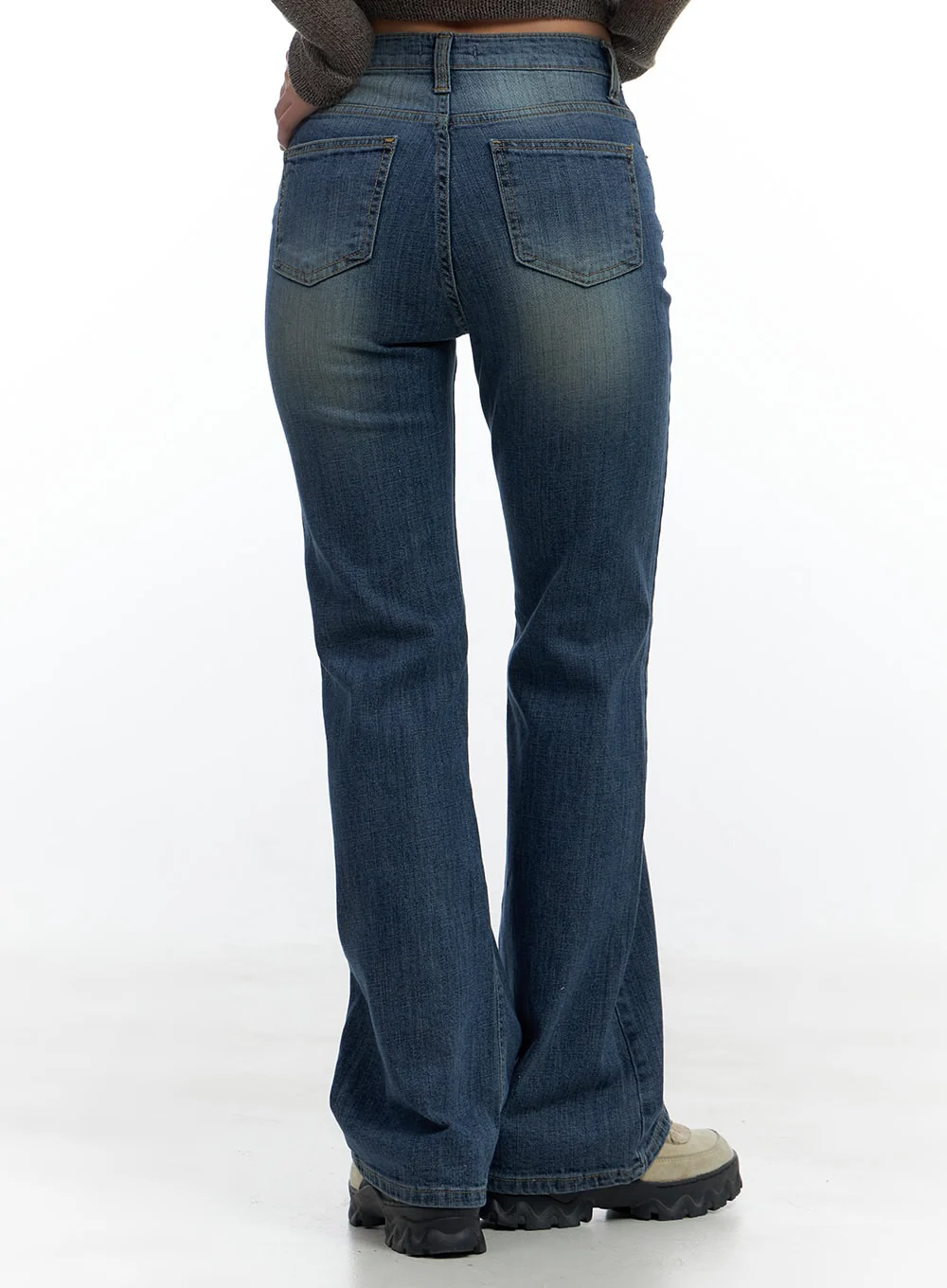 Kara Sleek Fit Washed Bootcut Cotton Jeans CS425 - Image 6