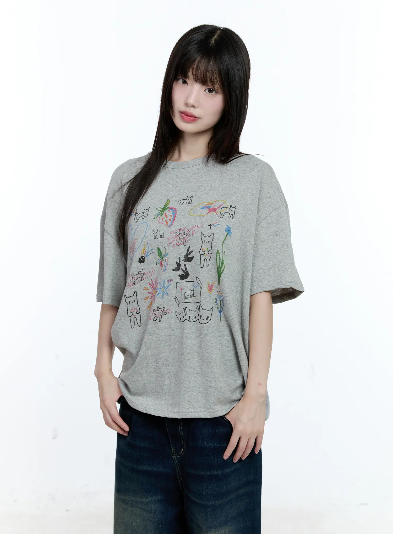 Kitty Doodle Graphic Tee CG511 - Image 12