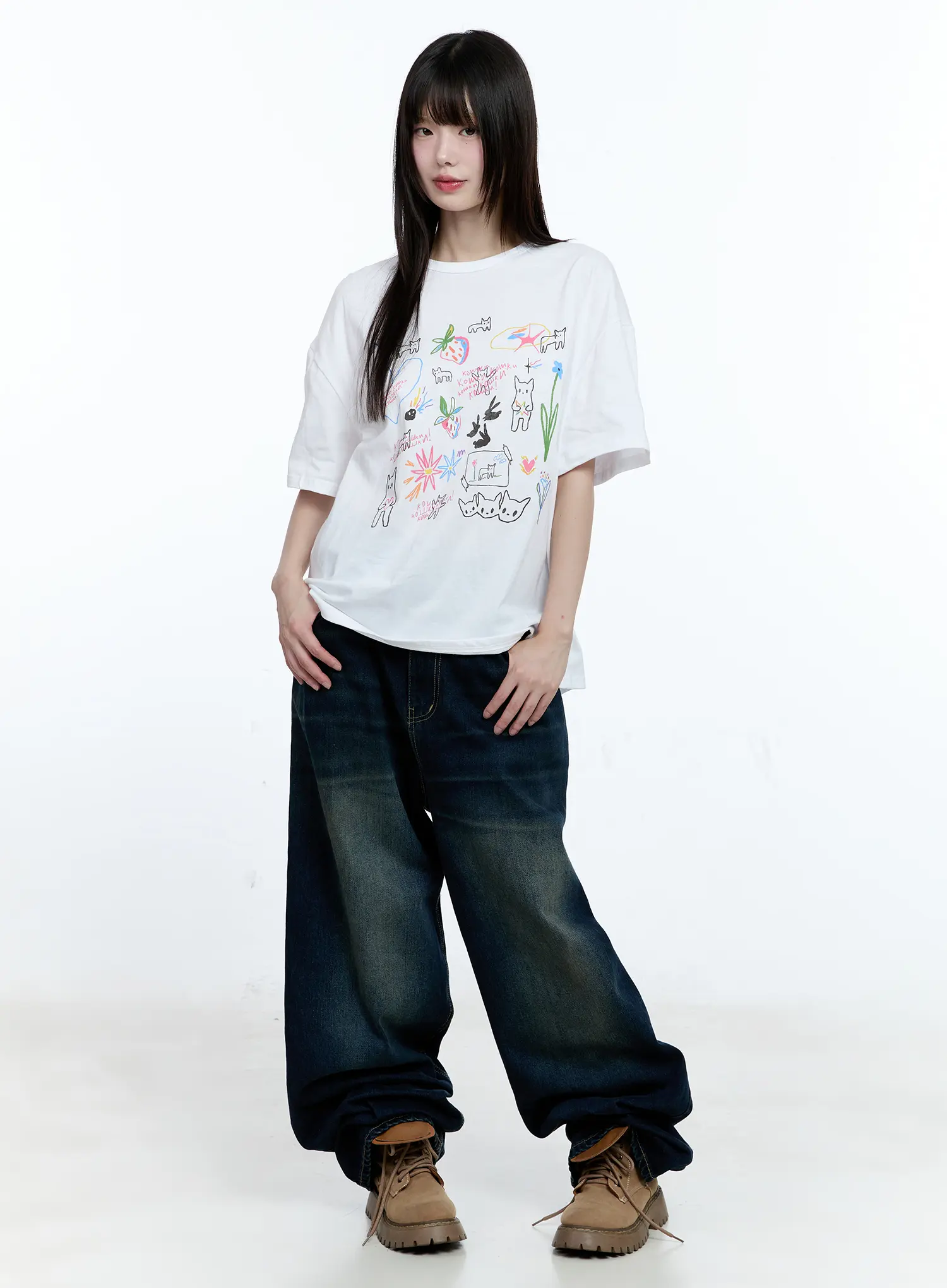Kitty Doodle Graphic Tee CG511 - Image 5