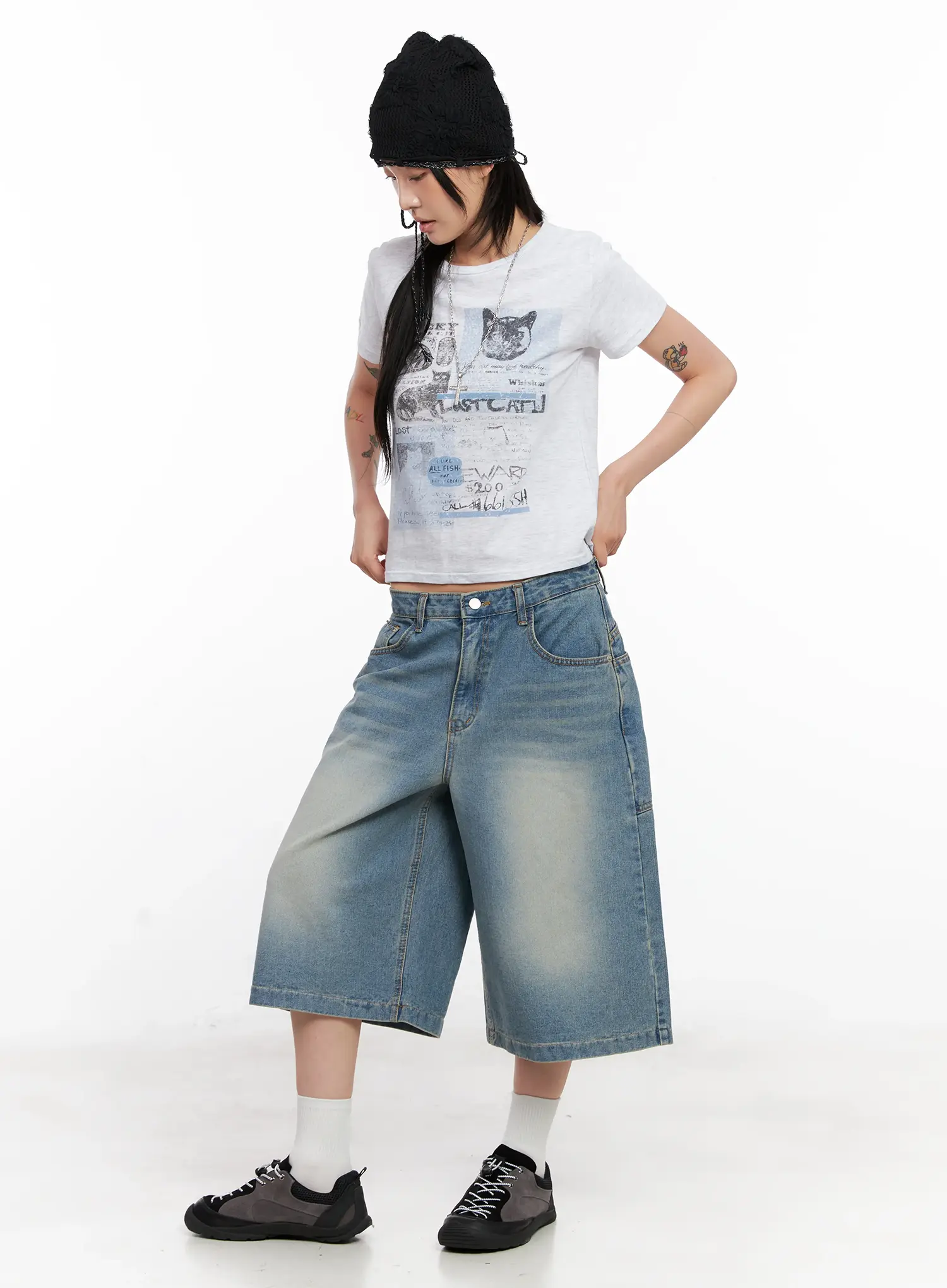 Kitty Graphic Cropped Tee CL525 - Image 7
