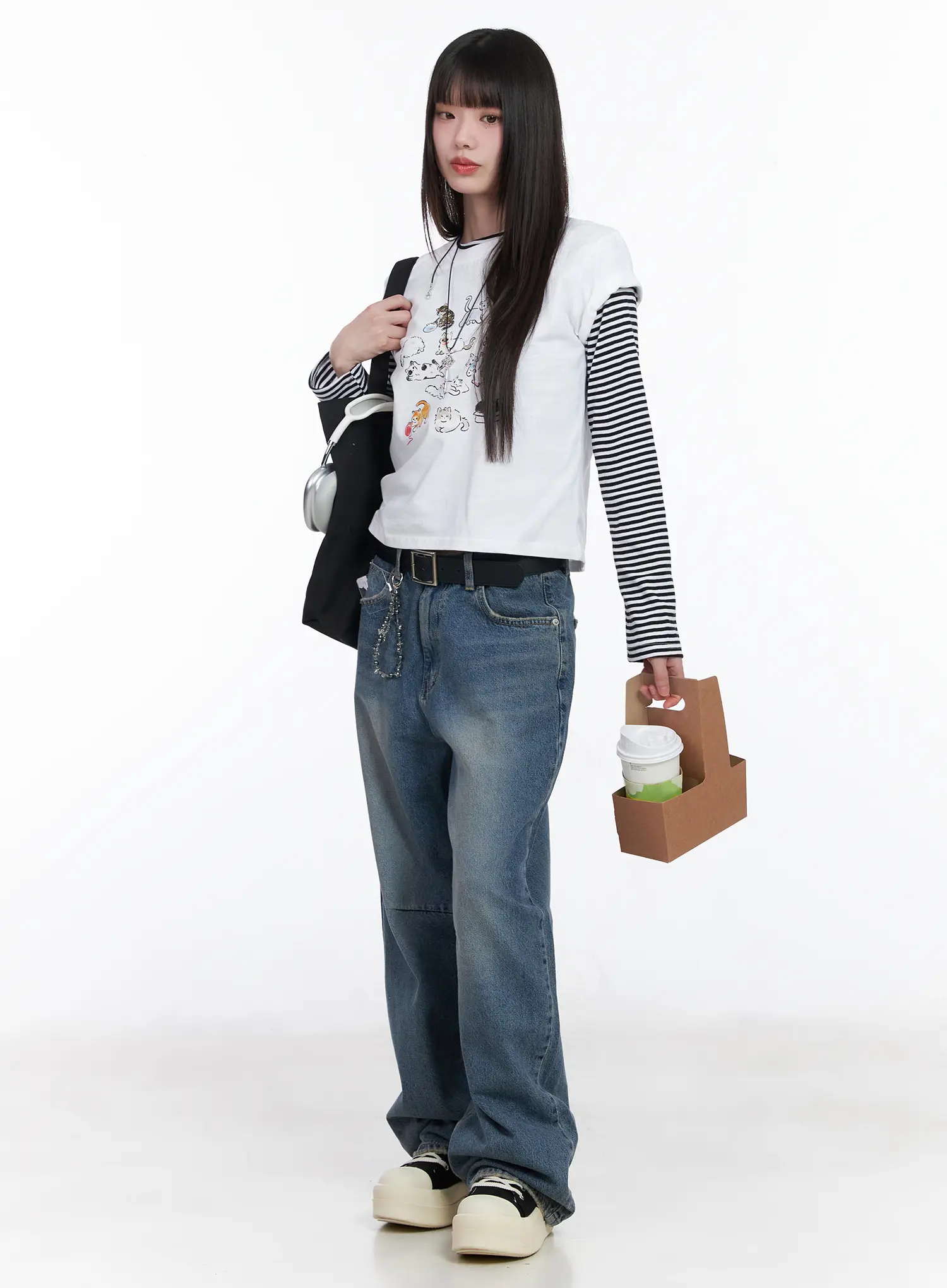 Kitty Graphic Semi-Crop Tee CM526 - Image 11