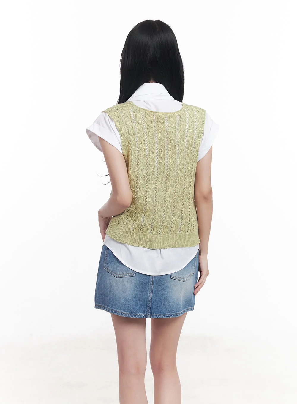 Knit Buttoned Vest Top CY523 - Image 7