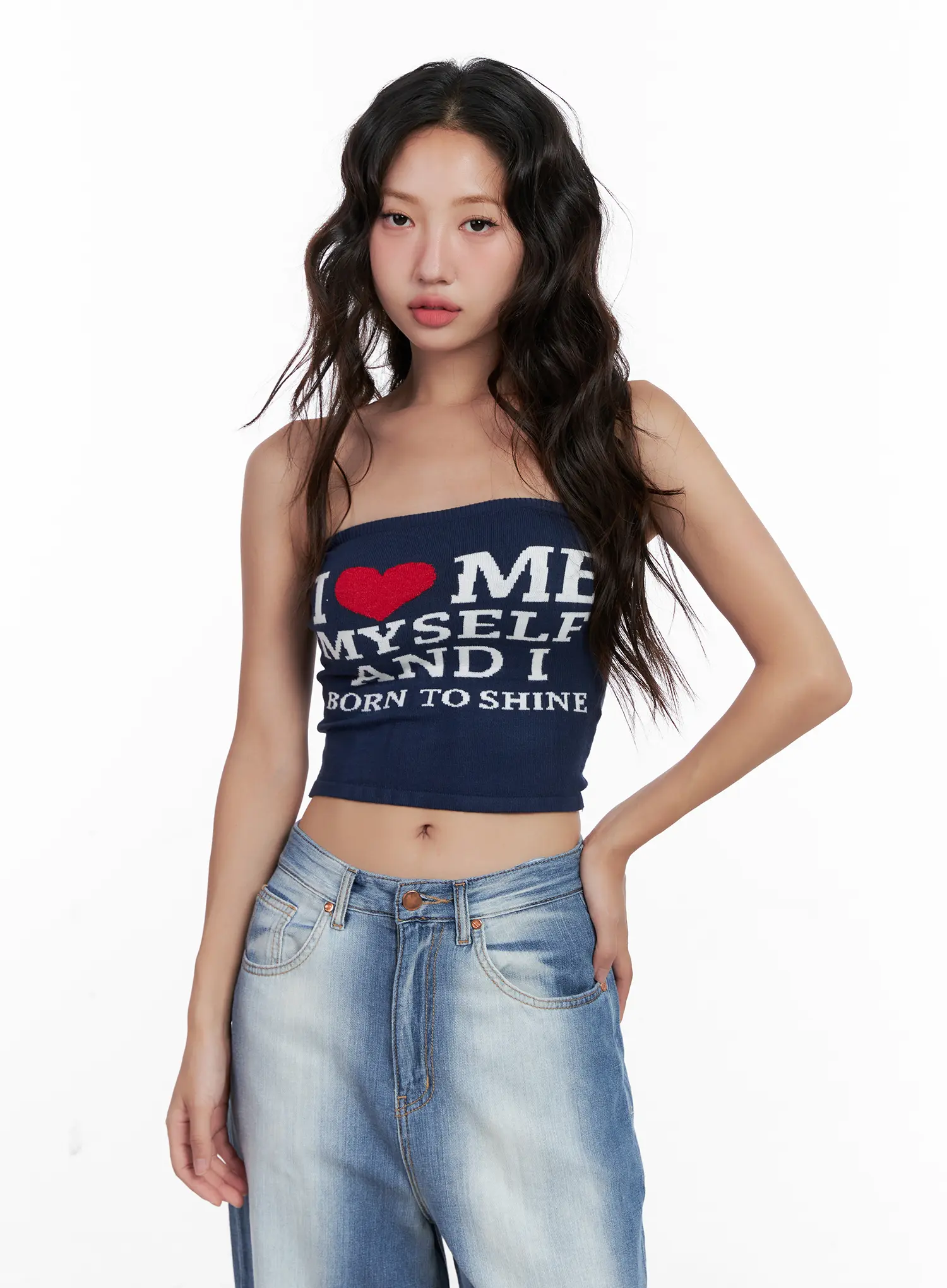 Knit "I Love Myself" Tube Top CL521 - Image 11