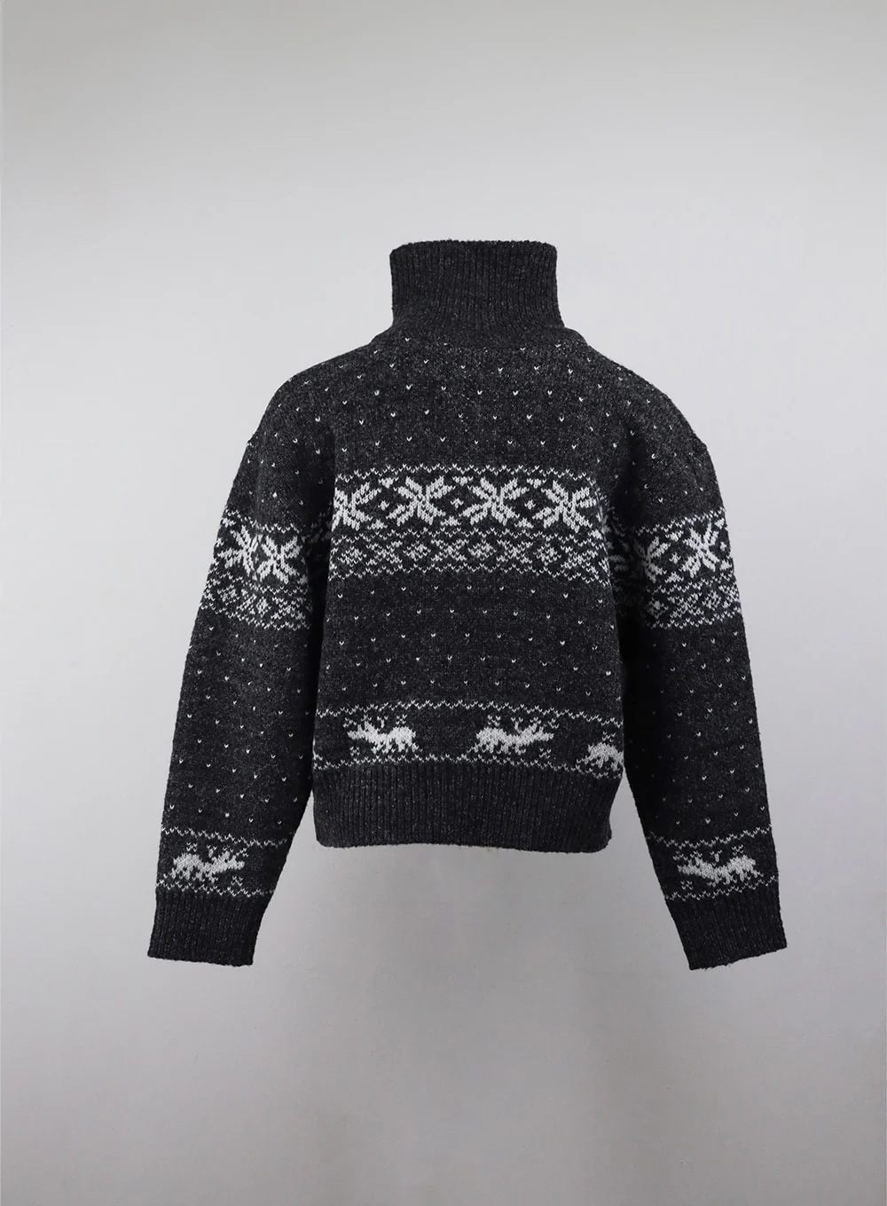 Knit Round Neck Graphic Button Cardigan OJ409 - Image 8