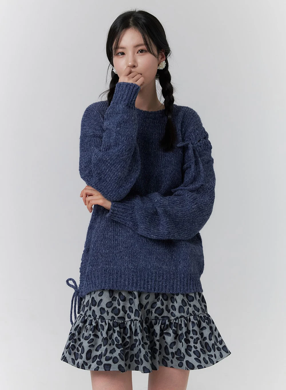 Knit Round Neck Long Sleeve Sweater OJ417 - Image 5