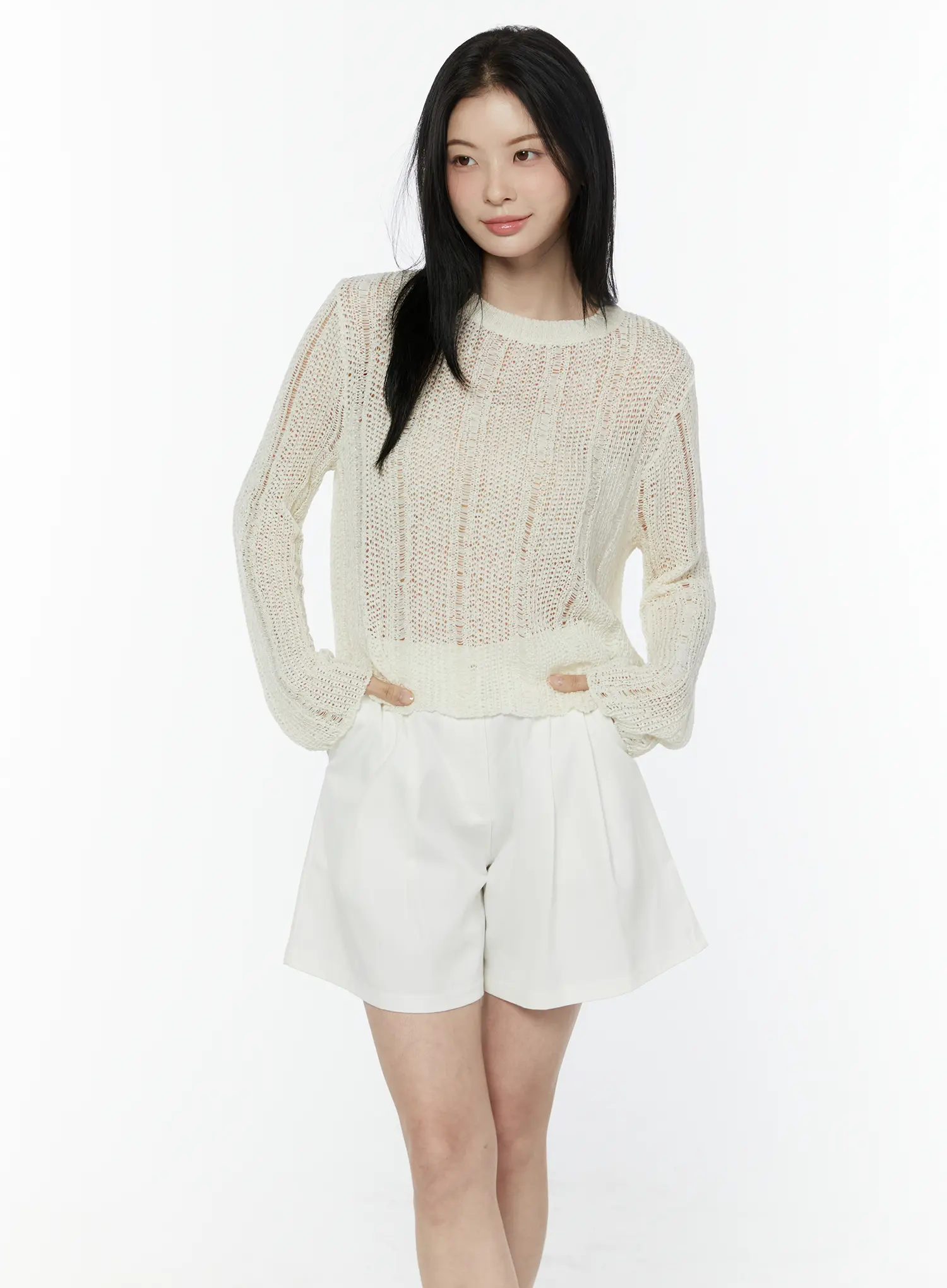 Knit See-Through Sweater IU505 - Image 2