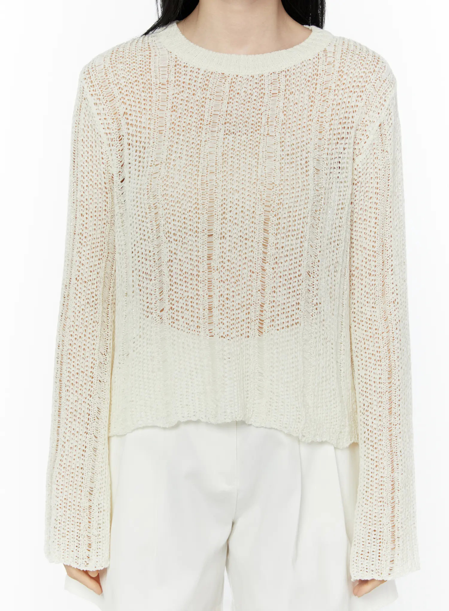 Knit See-Through Sweater IU505 - Image 8