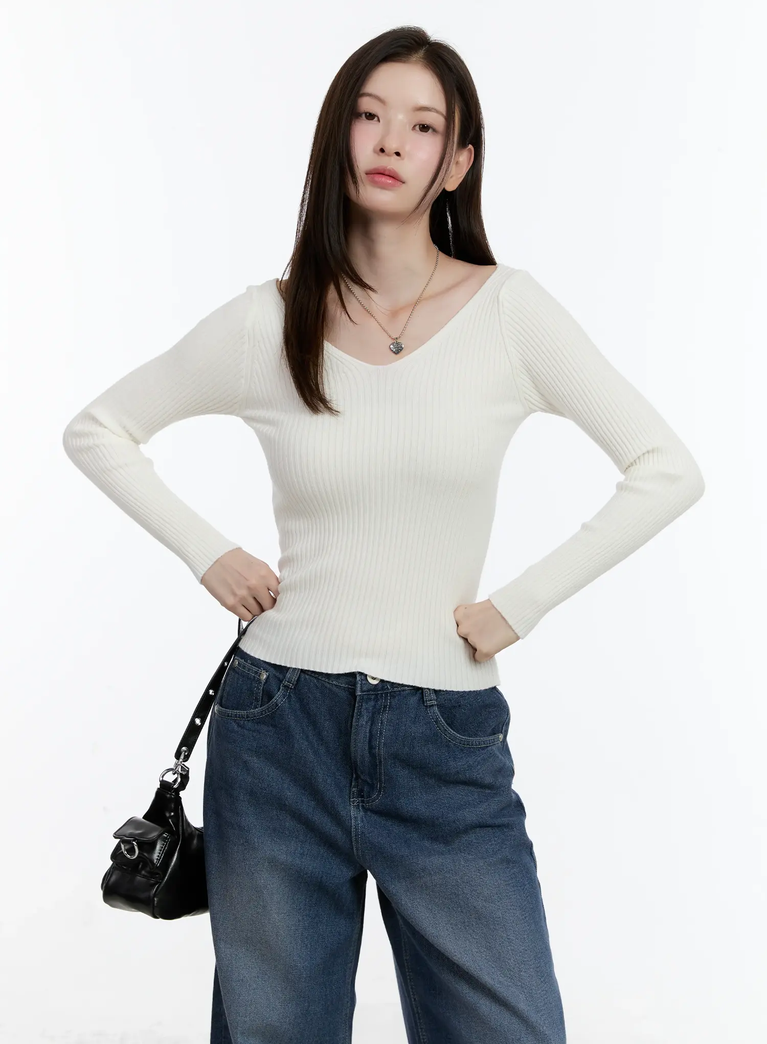 Knit V-Neck Sweater ID511 - Image 2