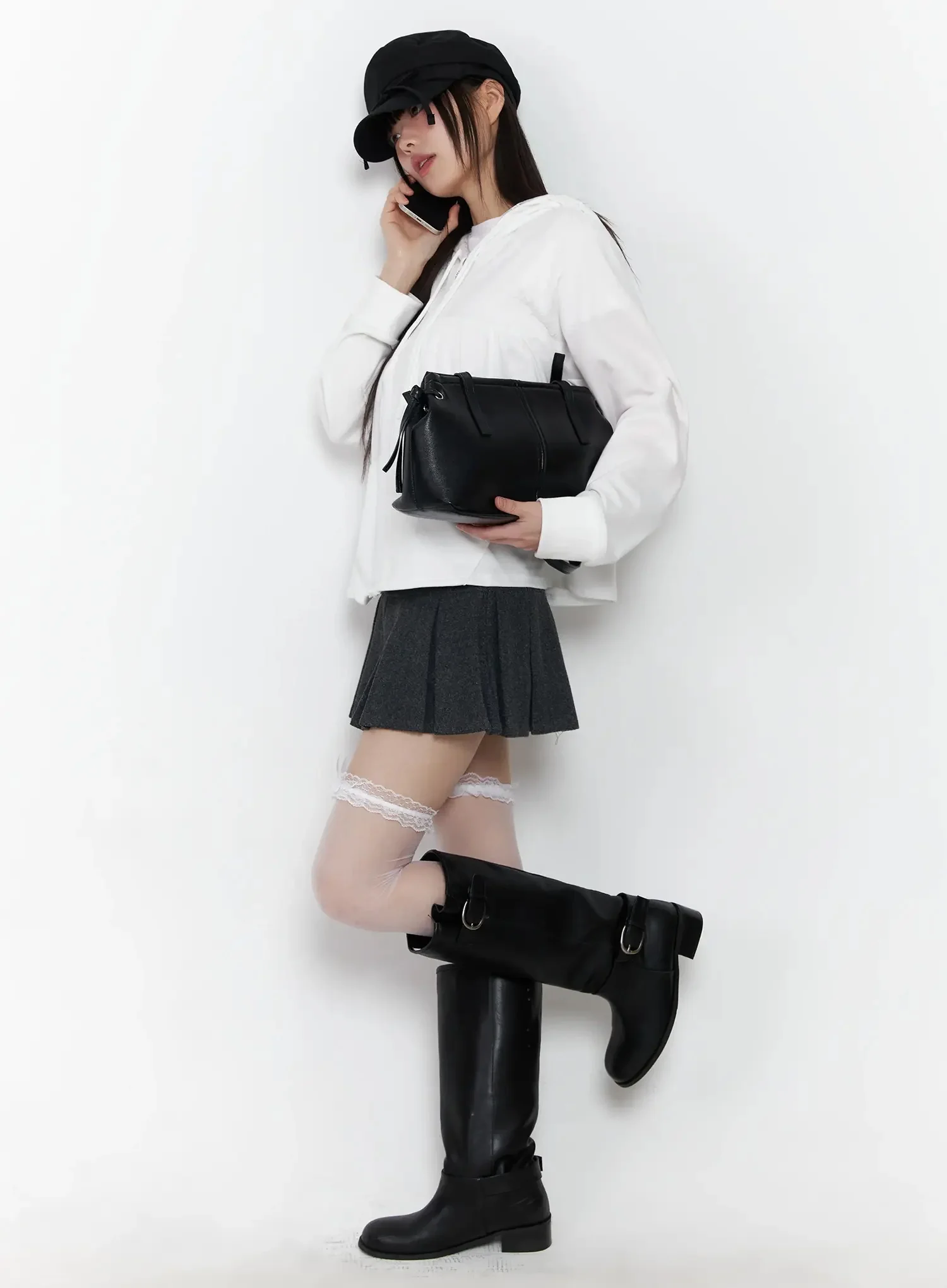 Lace Accent Zip-Up Hoodie IF505 - Image 6