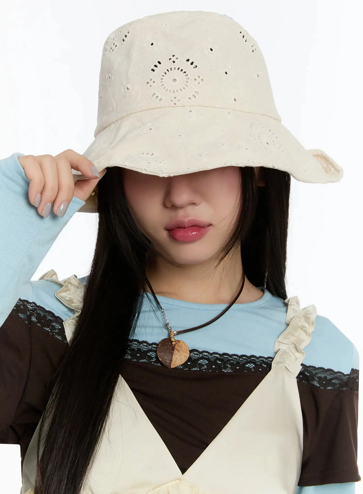 Lace Back Ribbon Bucket Hat IM509 - Image 5