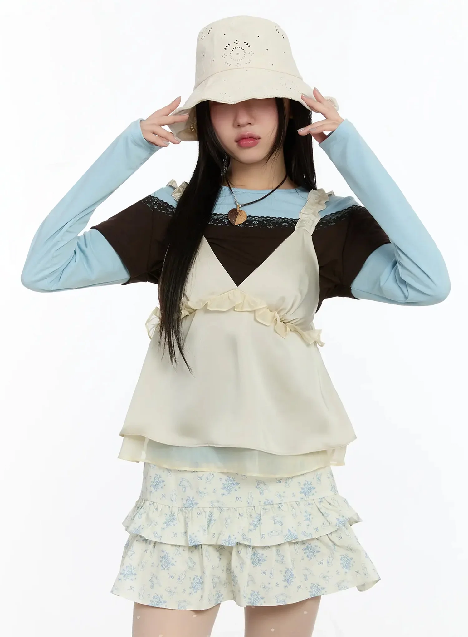 Lace Back Ribbon Bucket Hat IM509 - Image 8