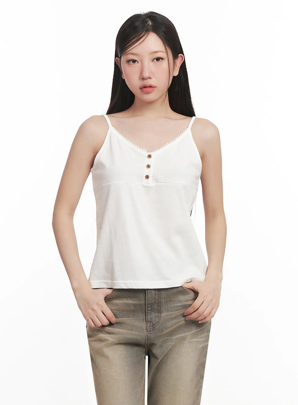 Lace Buttoned Cami Top IM528 - Image 5