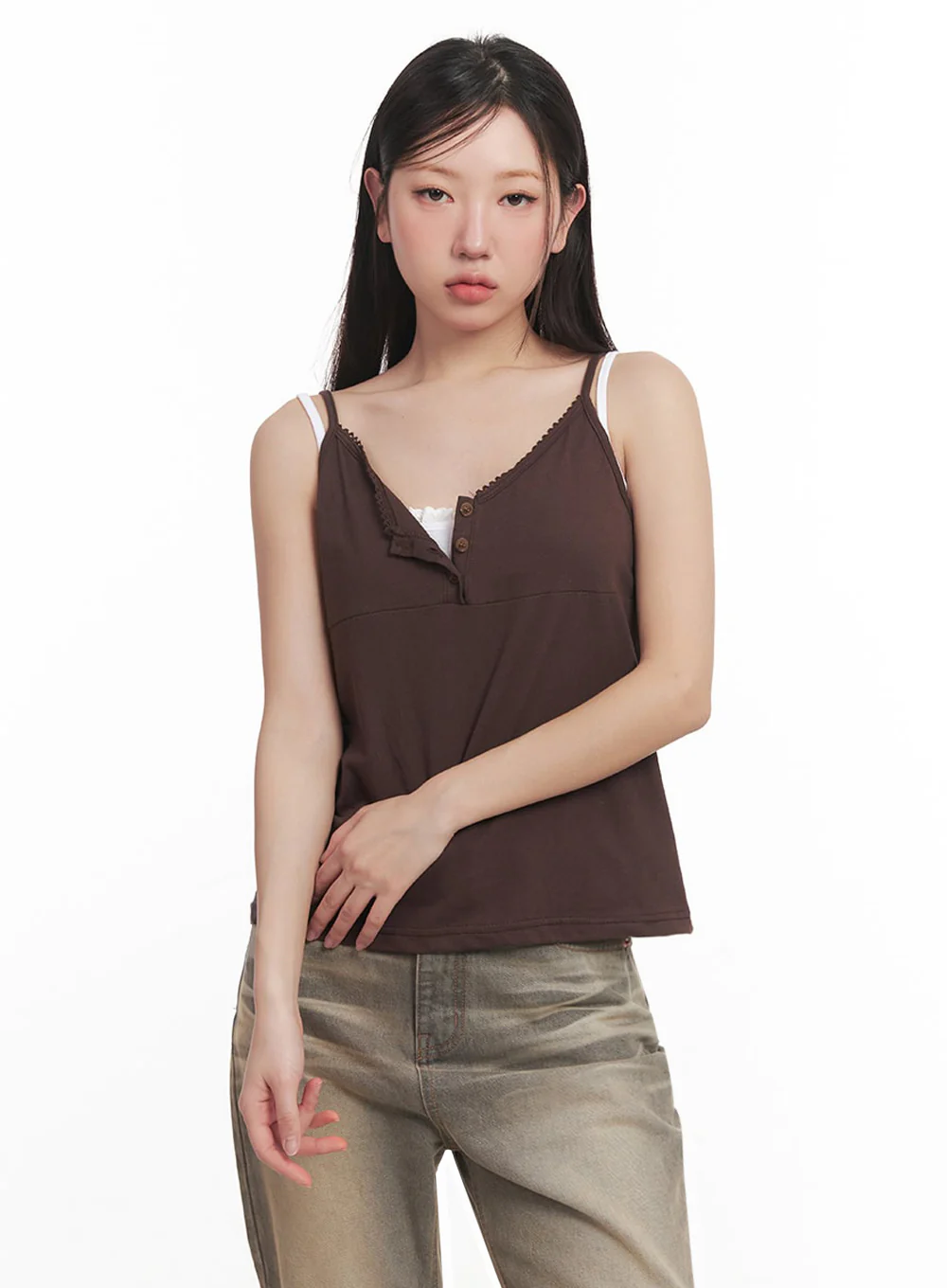 Lace Buttoned Cami Top IM528 - Image 6