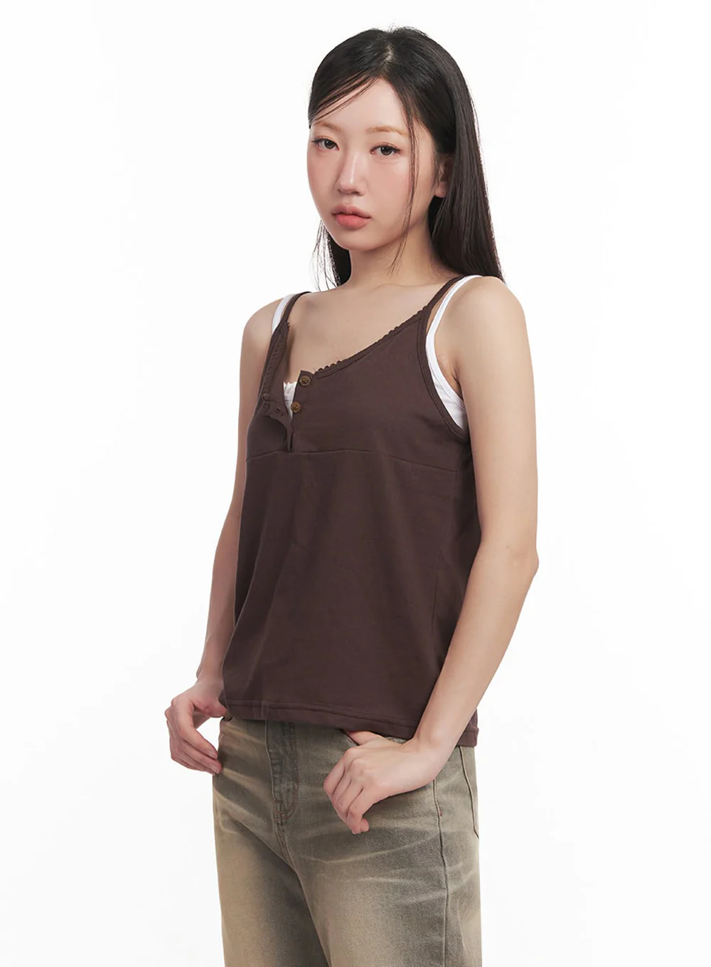 Lace Buttoned Cami Top IM528 - Image 8