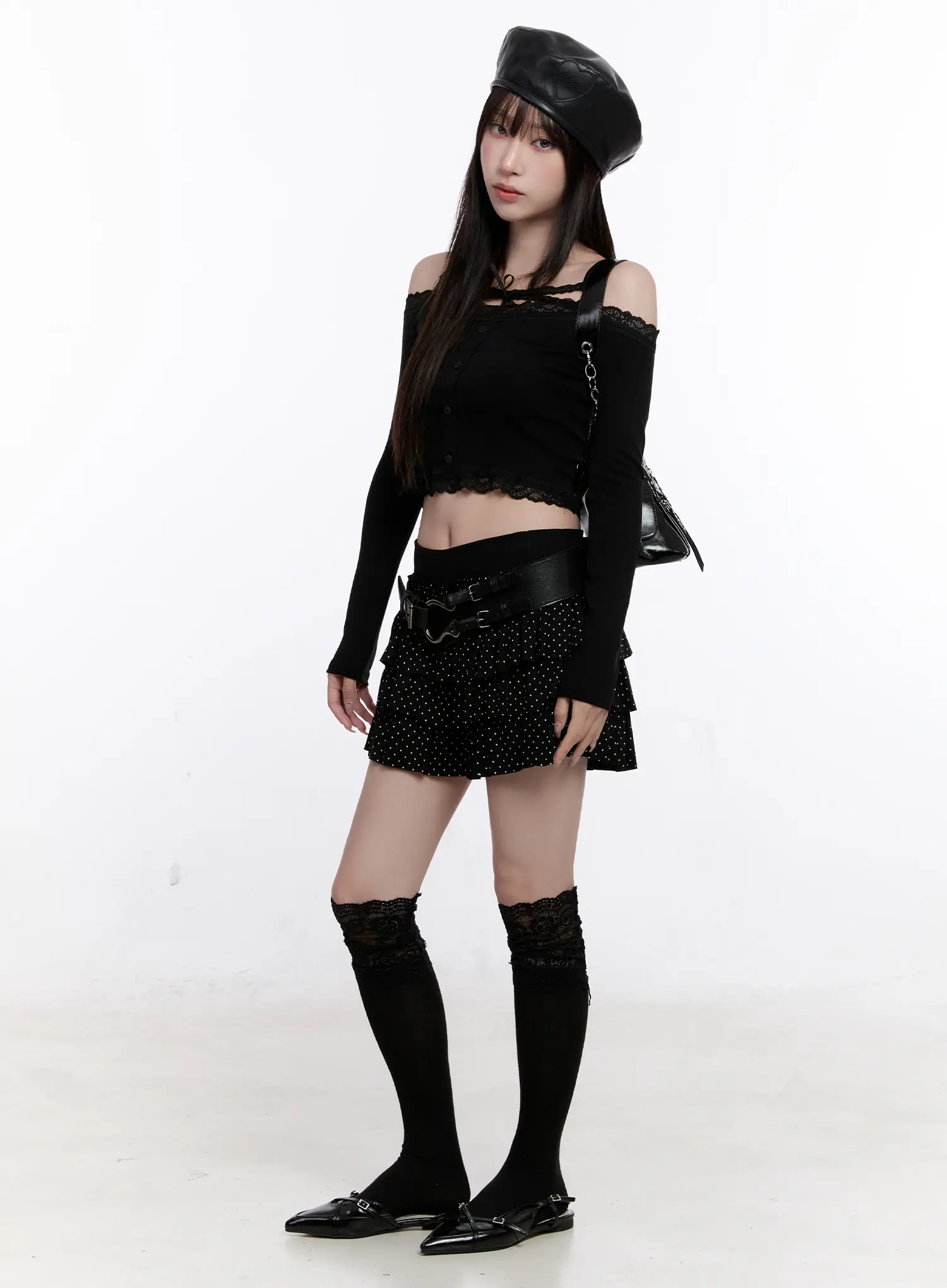 Lace Crop Tie Long Sleeve Top CS530 - Image 6