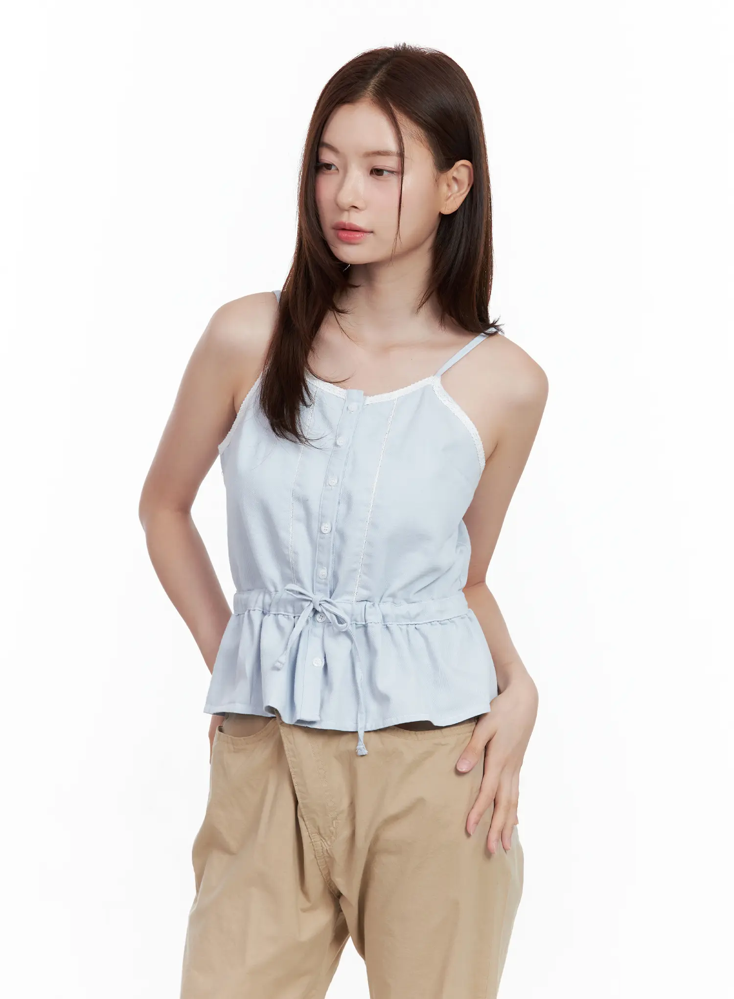 Lace Detail Buttoned Tank CL502 - Image 11