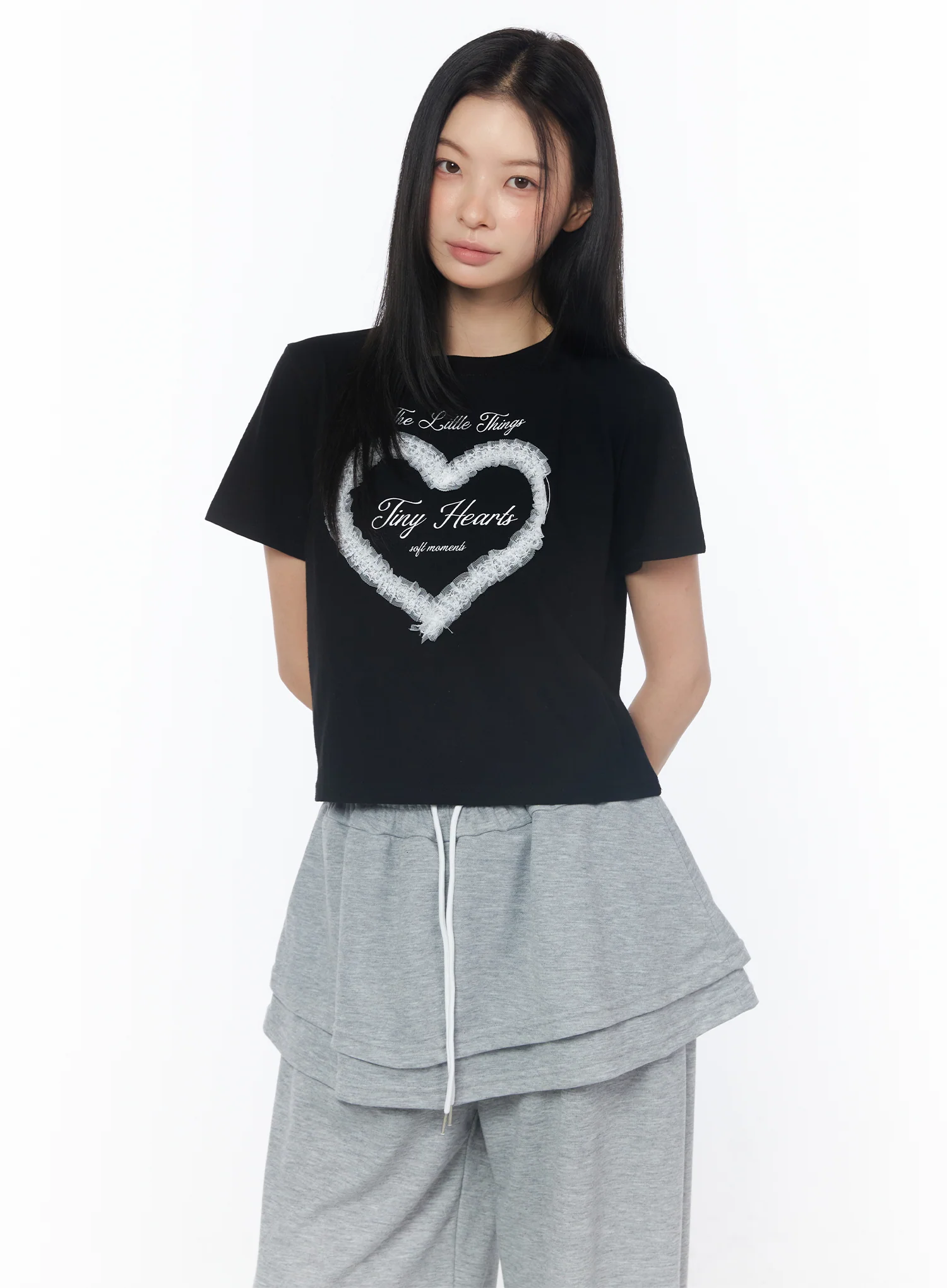 Lace Detail Graphic Tee IU516 - Image 11