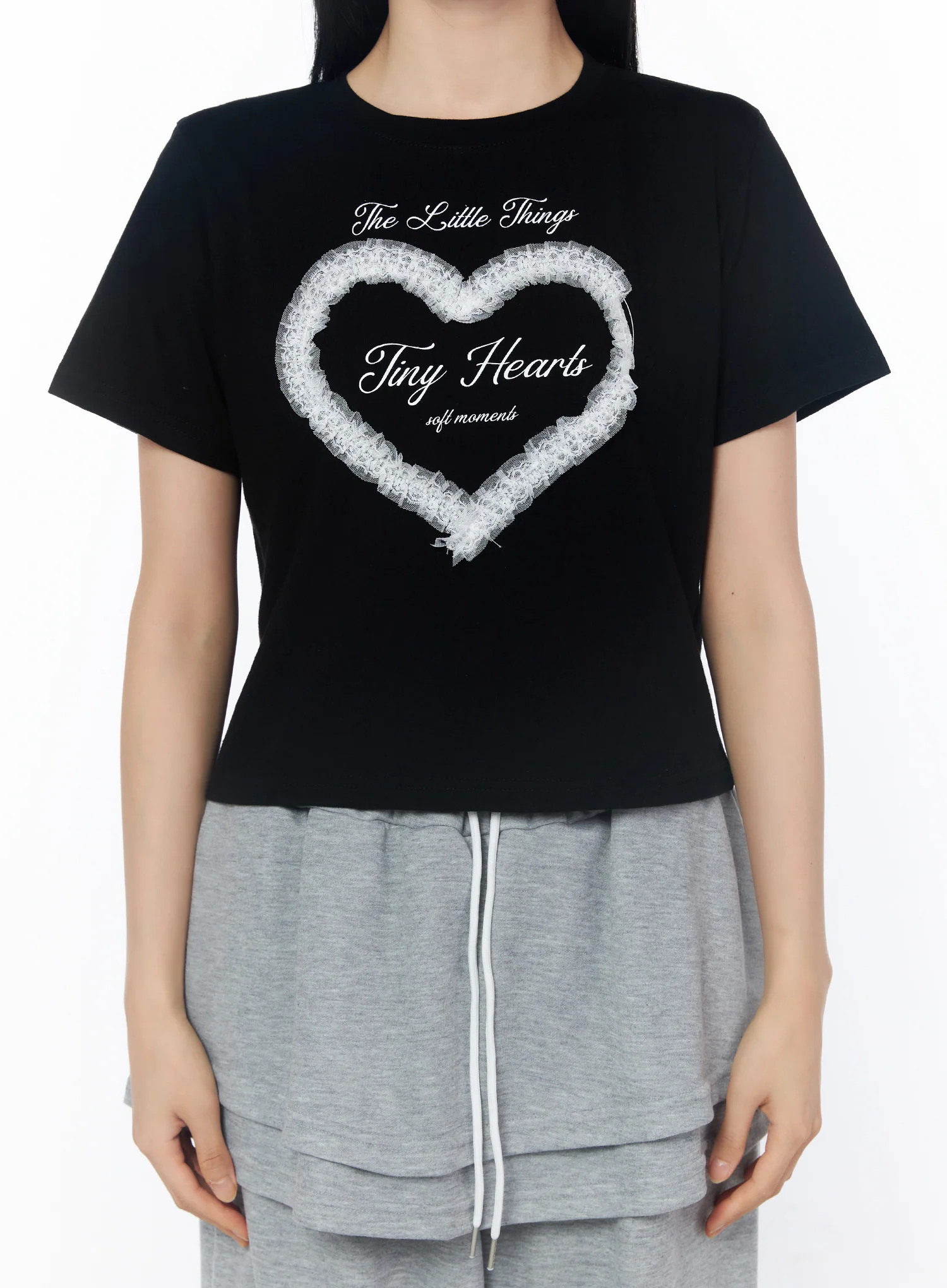 Lace Detail Graphic Tee IU516 - Image 6
