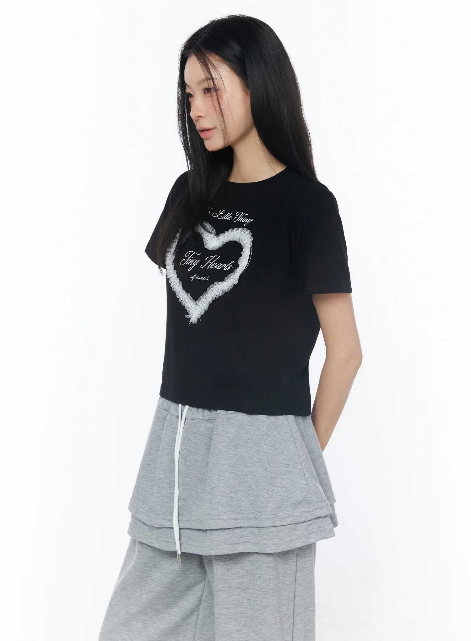 Lace Detail Graphic Tee IU516 - Image 9