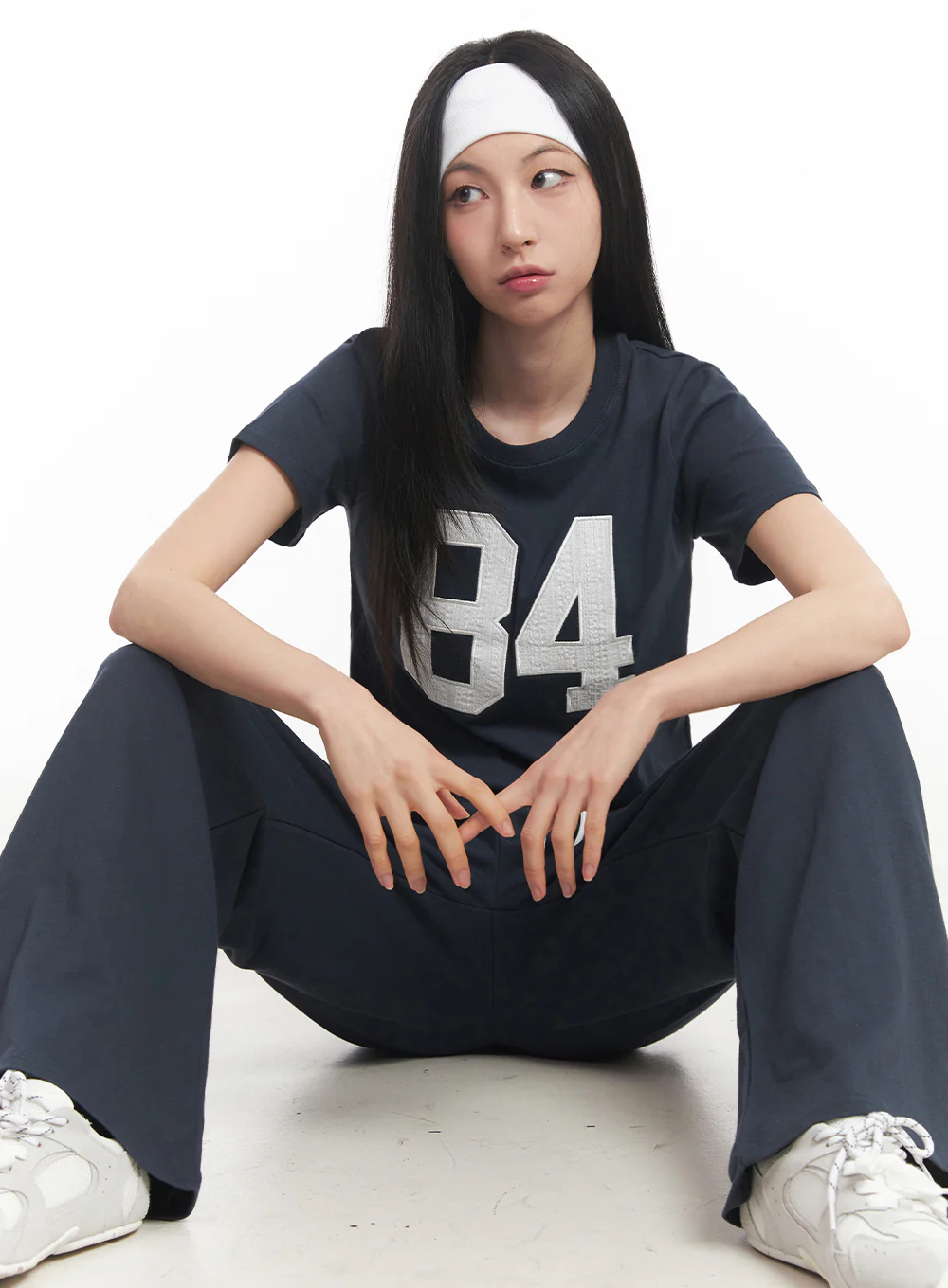 Lace Embroidered "84" Graphic Tee IY516
