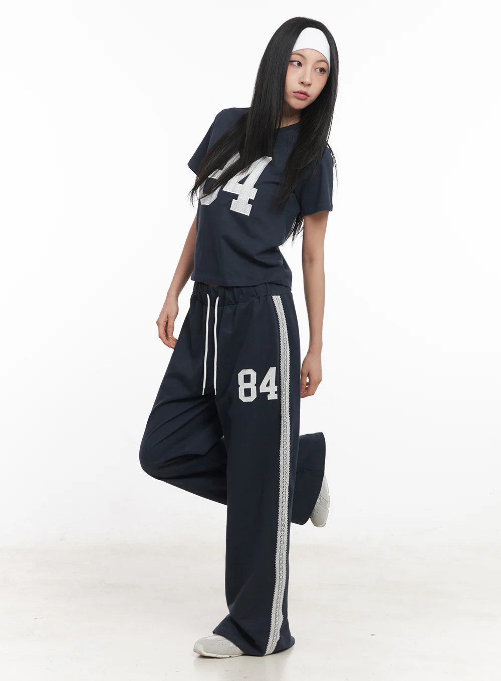Lace Embroidered "84" Graphic Tee IY516 - Image 11