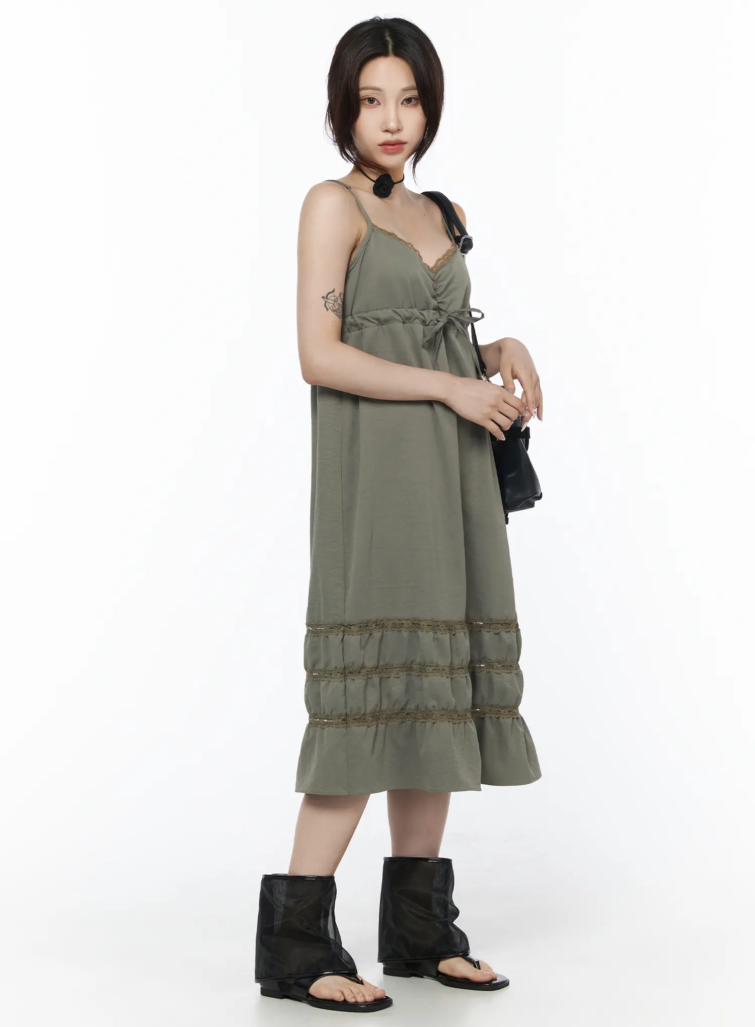Lace Frill Long Dress CU510