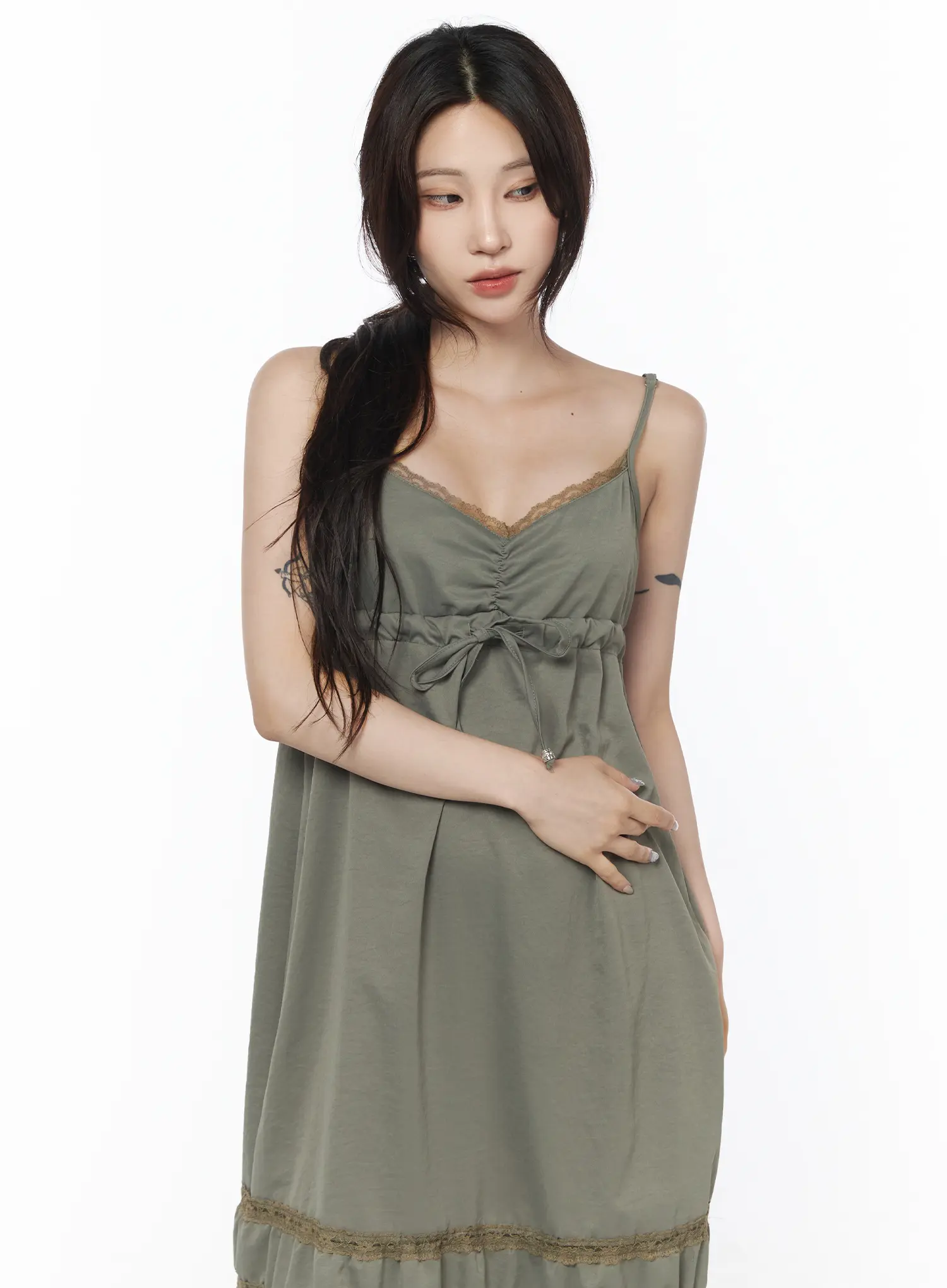 Lace Frill Long Dress CU510 - Image 4