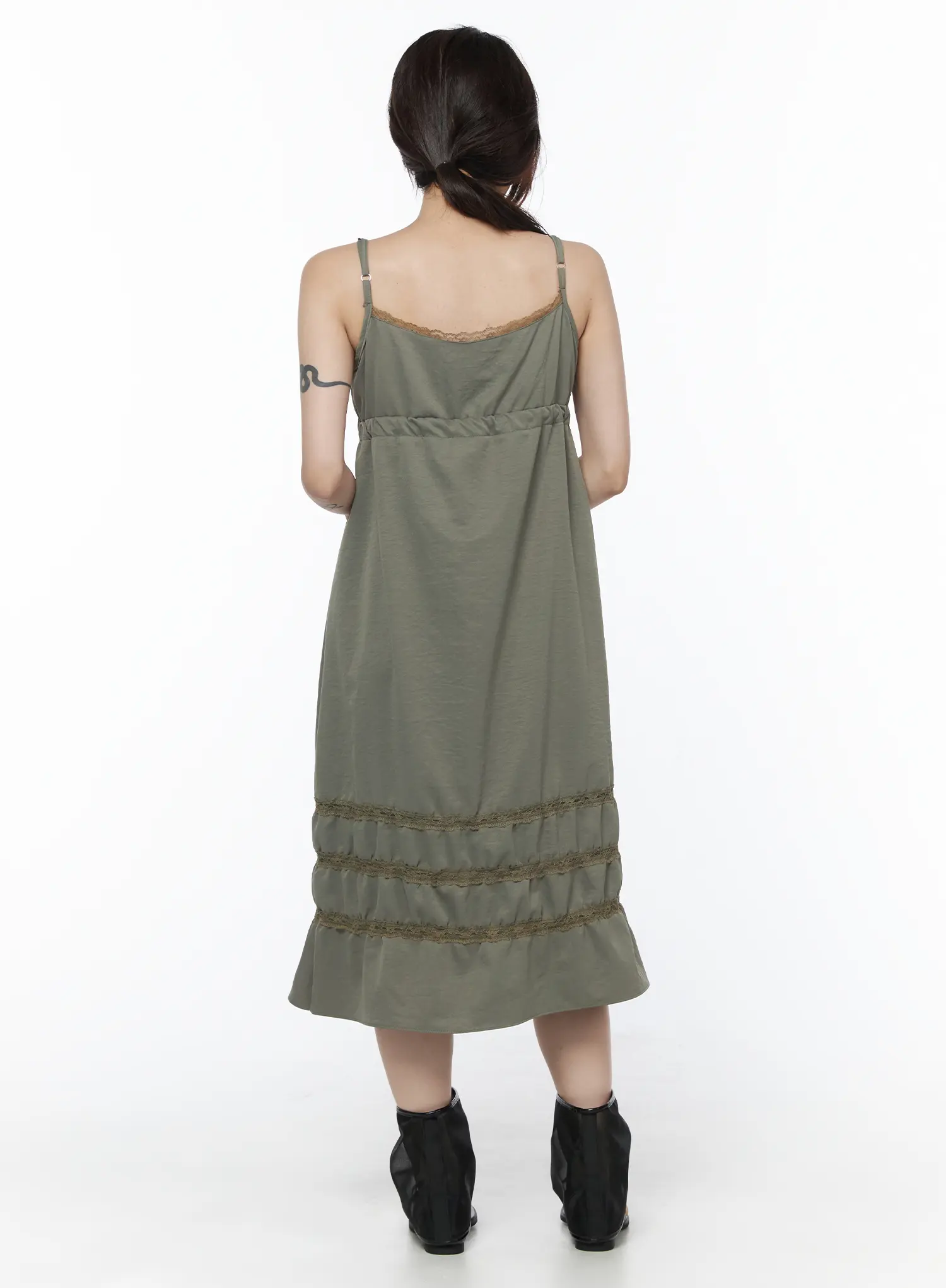Lace Frill Long Dress CU510 - Image 7