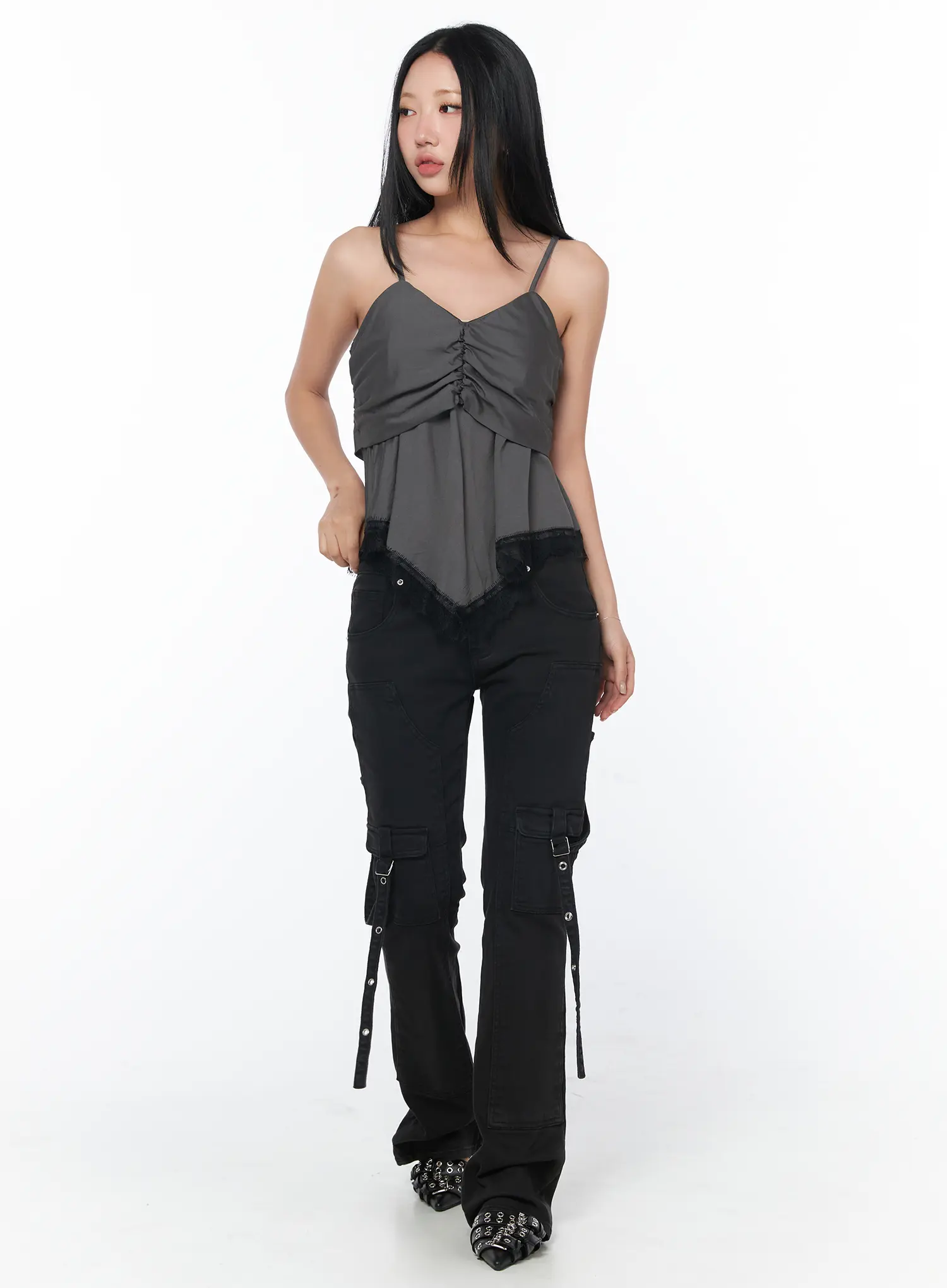 Lace Hem Crop Tank CY513 - Image 3