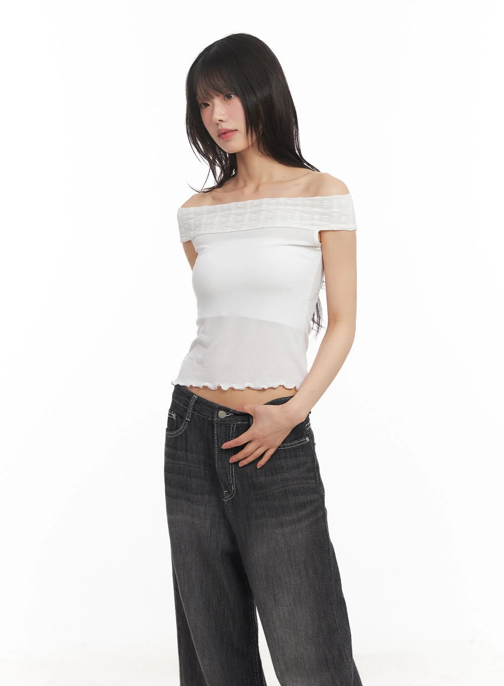 Lace Off-Shoulder Top CA523 - Image 11