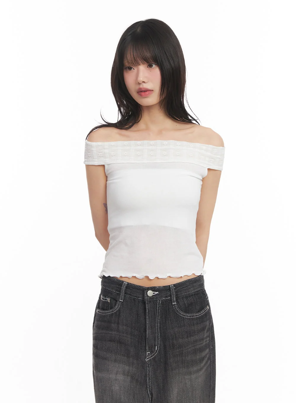 Lace Off-Shoulder Top CA523 - Image 2