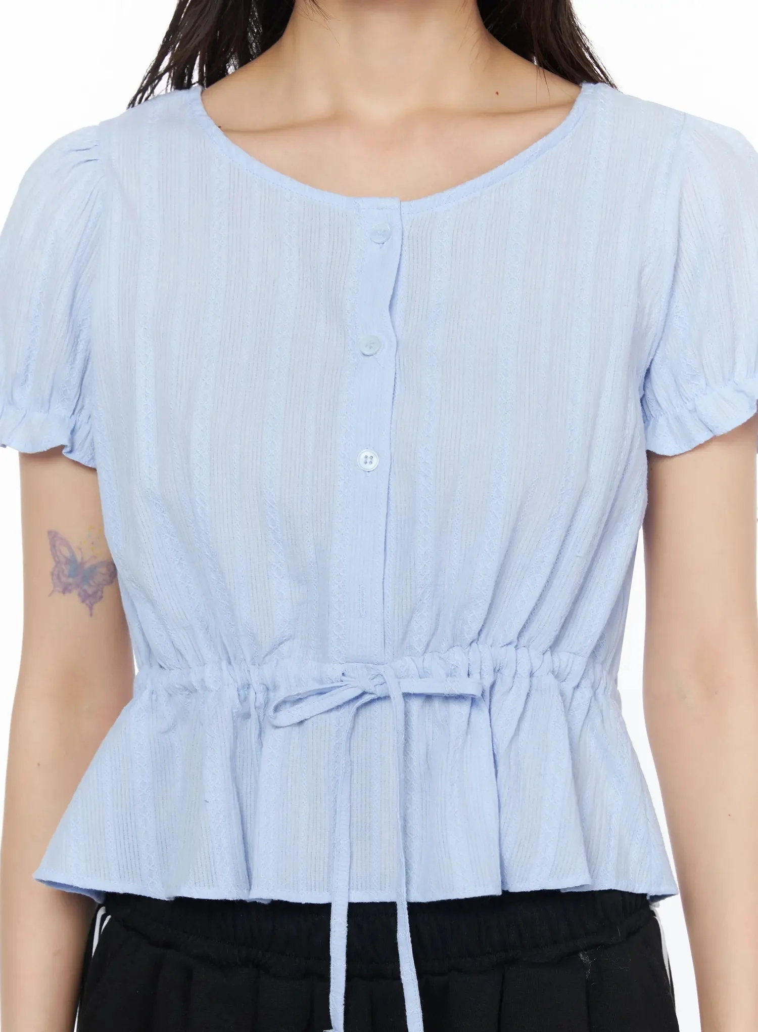 Lace Puff Sleeve Blouse IY525 - Image 4