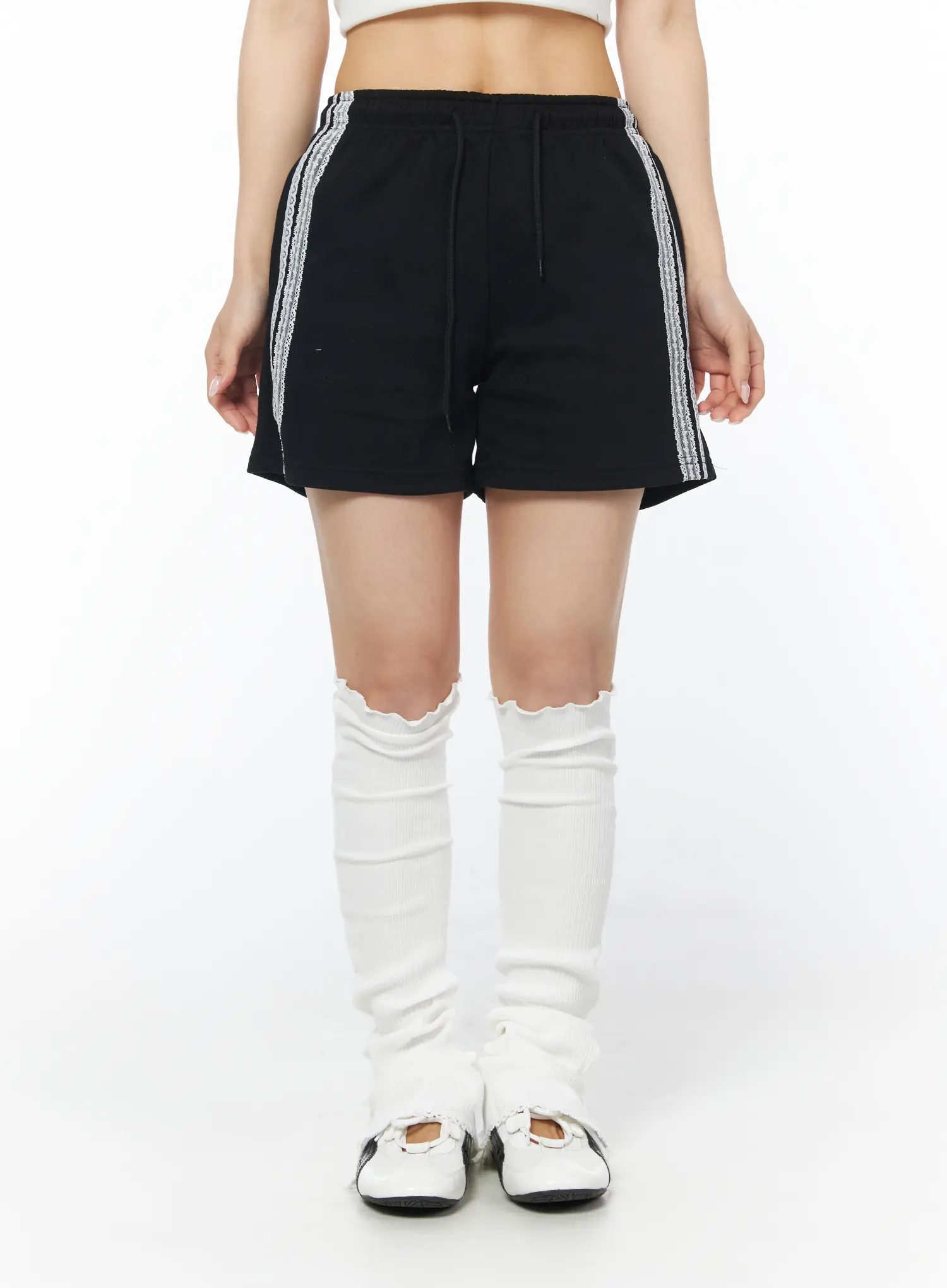 Lace Side Stripe Athletic Shorts CD805 - Image 3