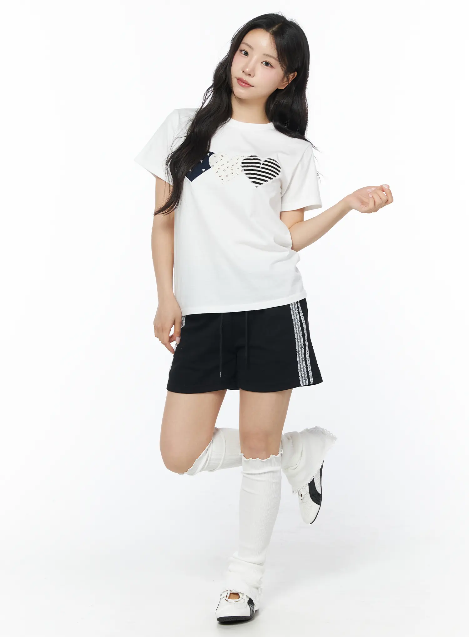 Lace Side Stripe Athletic Shorts CD805 - Image 5