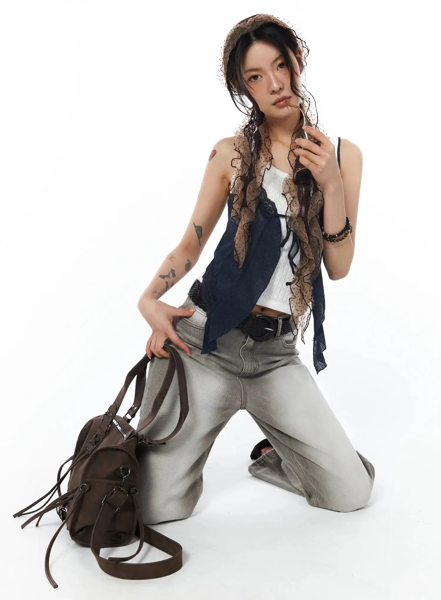 Lace Trim Chiffon Cami Top IU508 - Image 10
