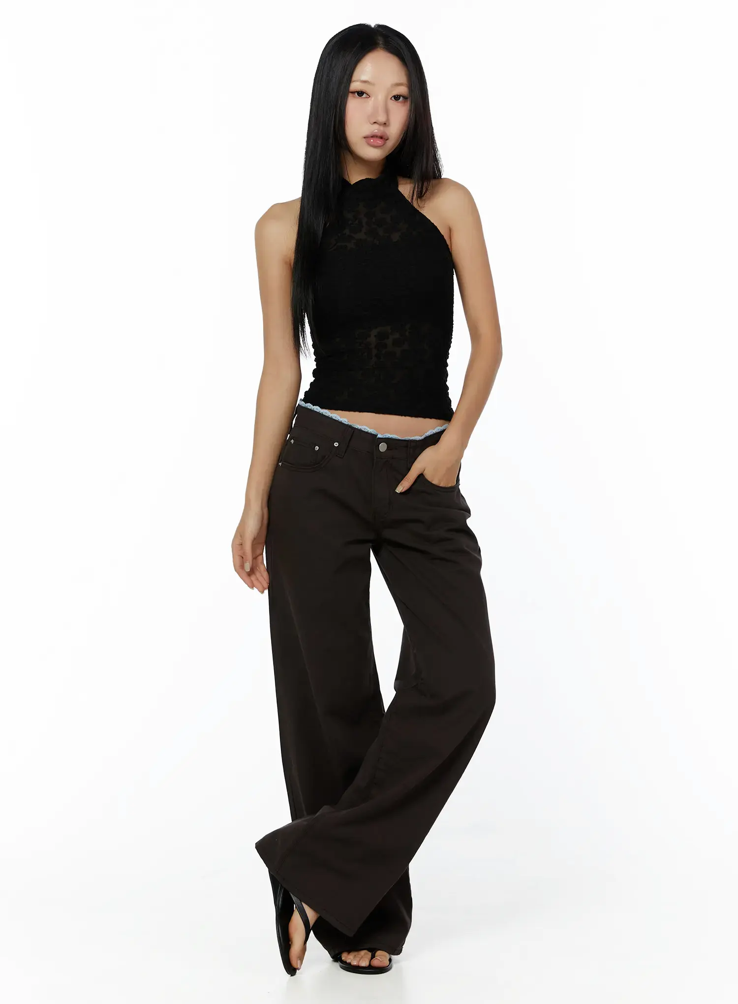 Lace Trim Cotton Pants CY528 - Image 3