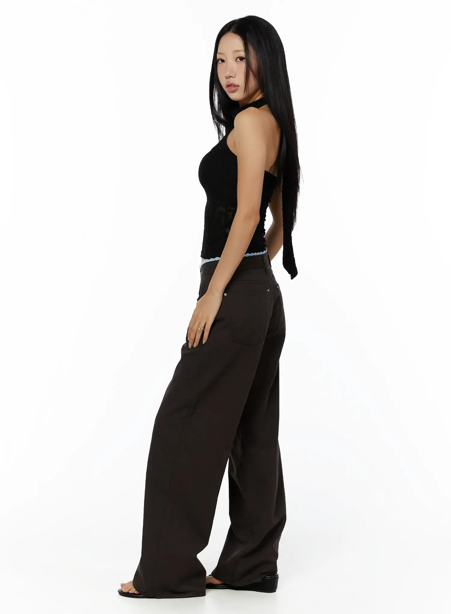 Lace Trim Cotton Pants CY528 - Image 5