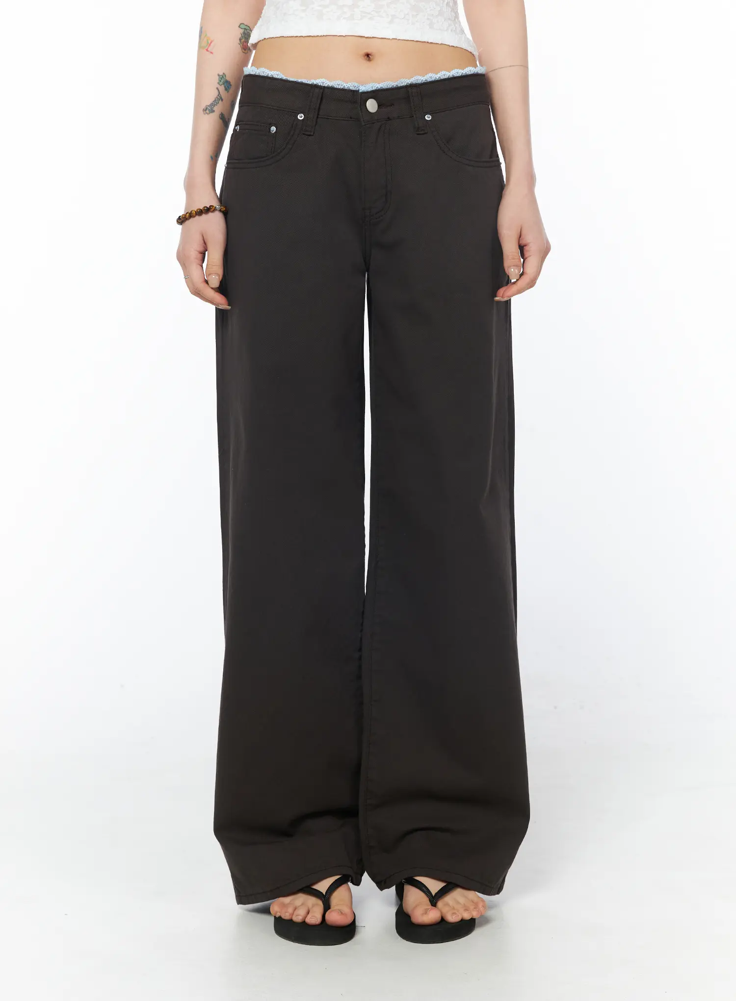 Lace Trim Cotton Pants CY528 - Image 9