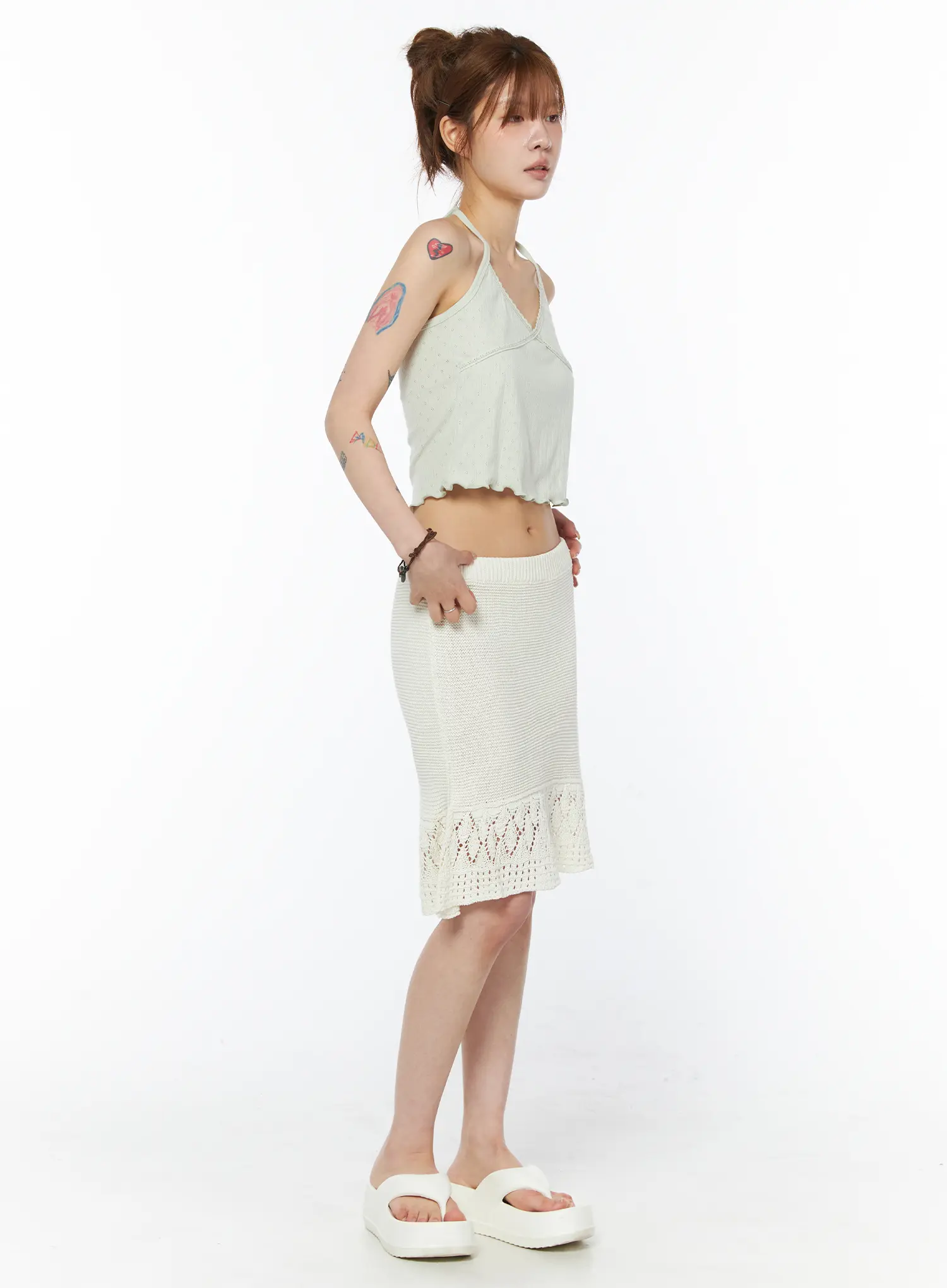 Lace Trim Halter Sleeveless Top CY527 - Image 6