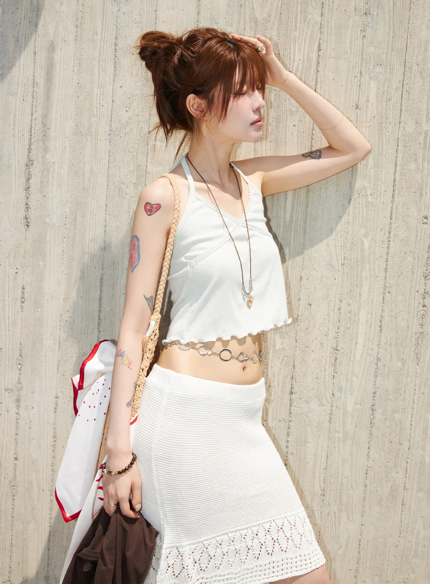 Lace Trim Halter Sleeveless Top CY527 - Image 8