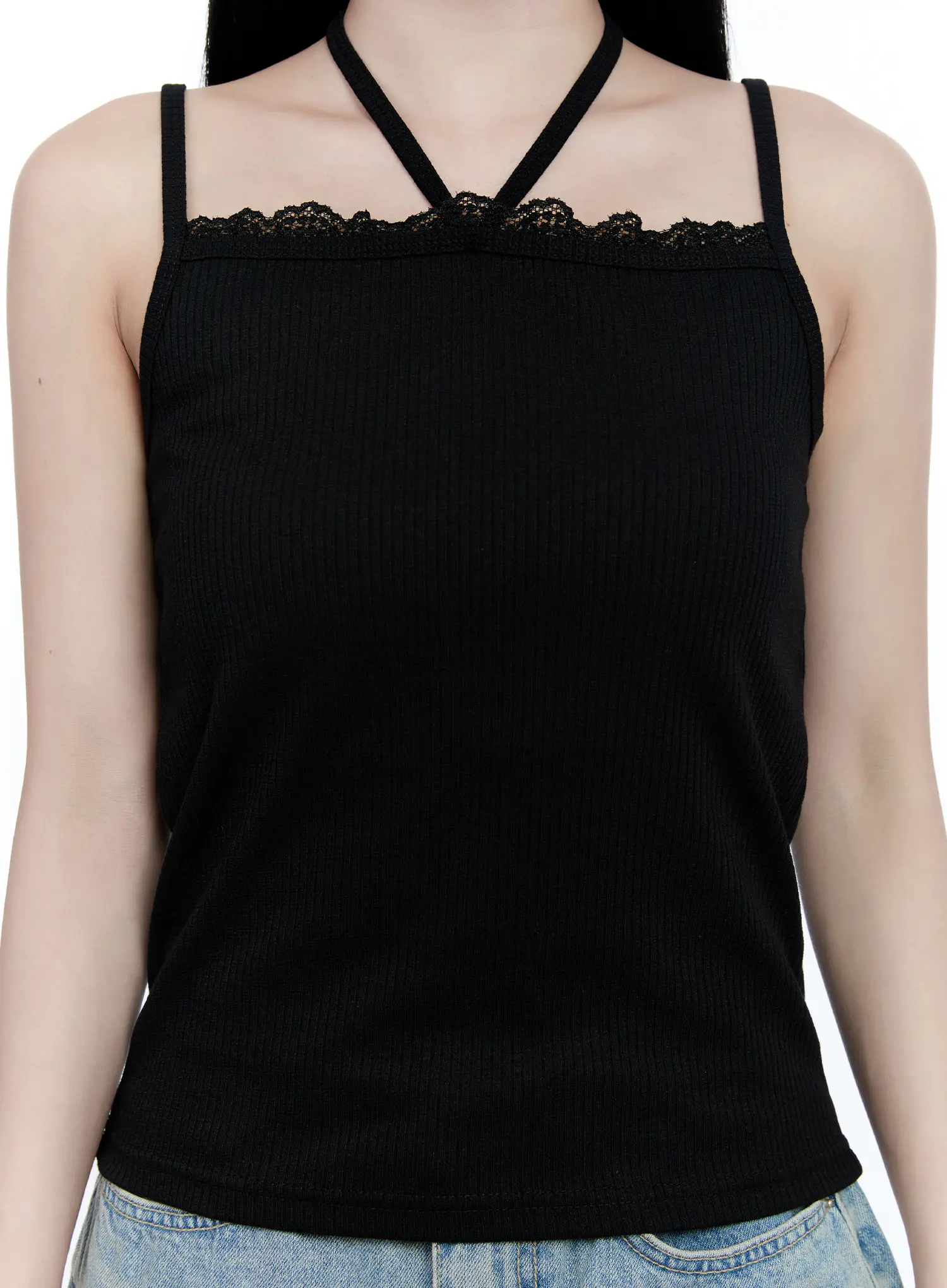 Lace-Trim Halter Tank CG512 - Image 3