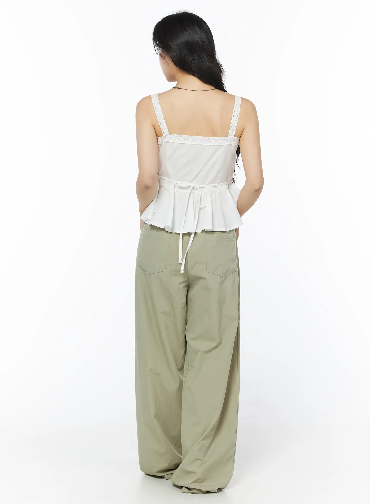 Lace Trim Peplum Cami Top CD805 - Image 5
