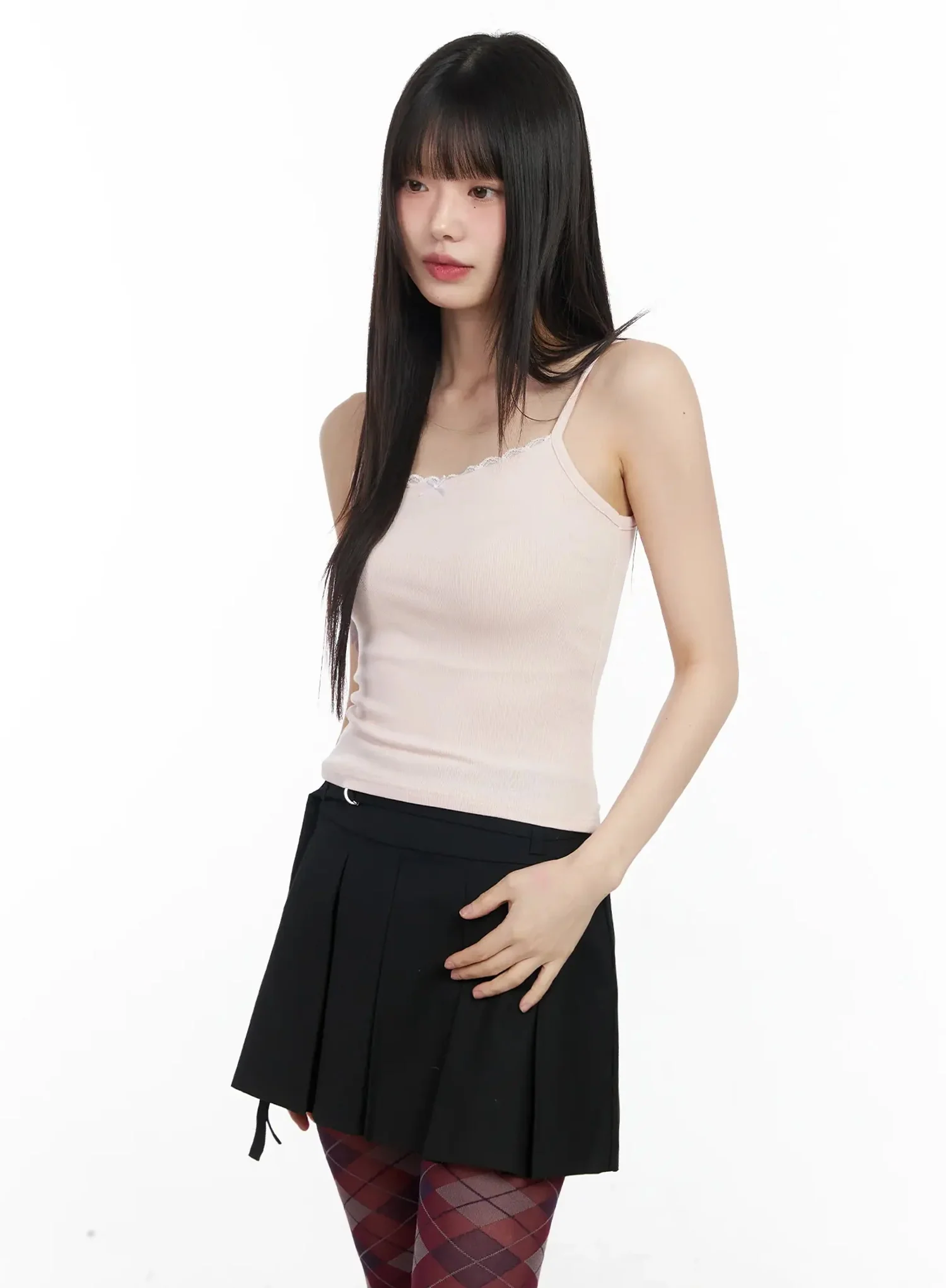 Lace Trim Ribbon Camisole IM523 - Image 12