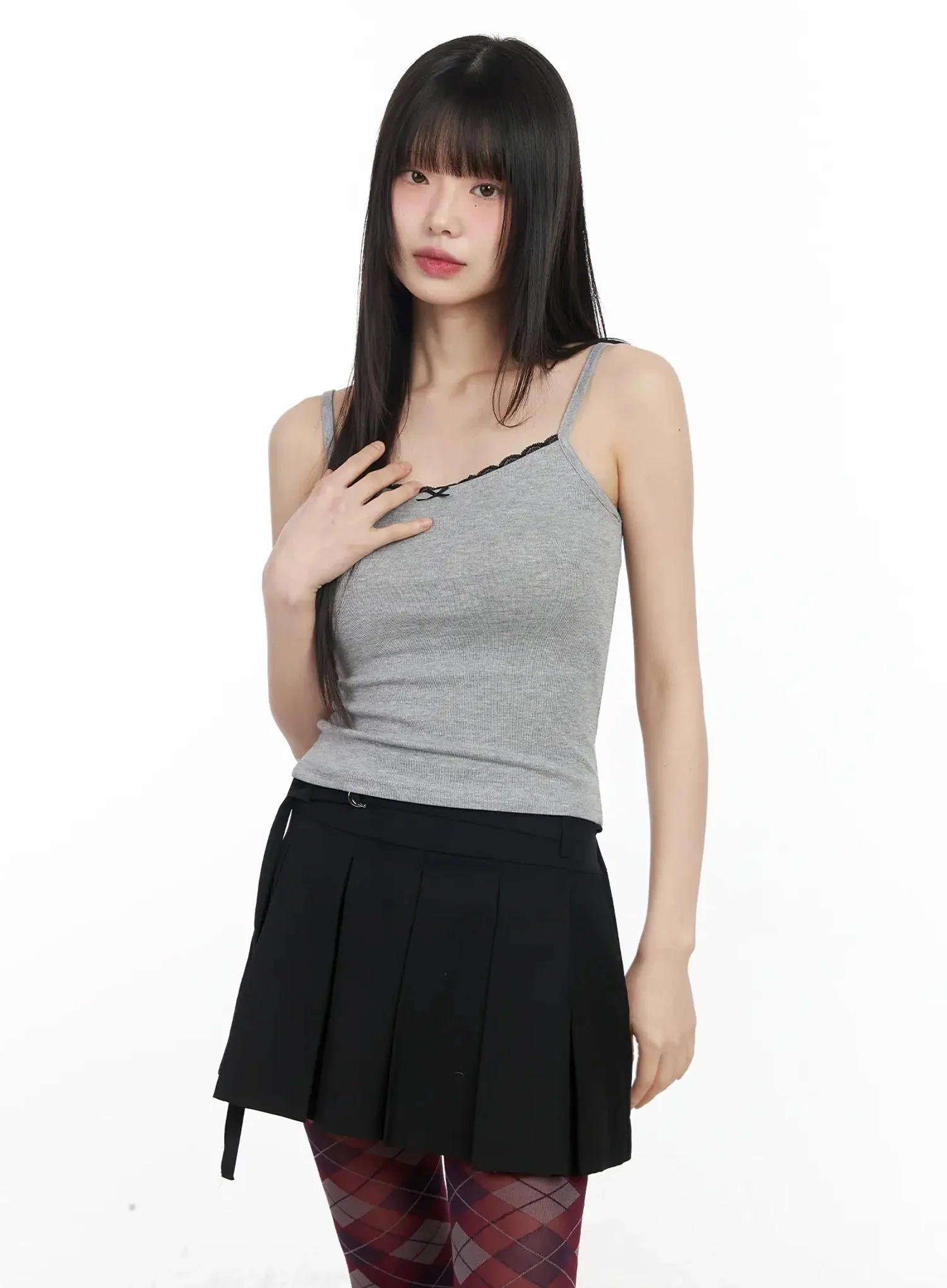 Lace Trim Ribbon Camisole IM523 - Image 13