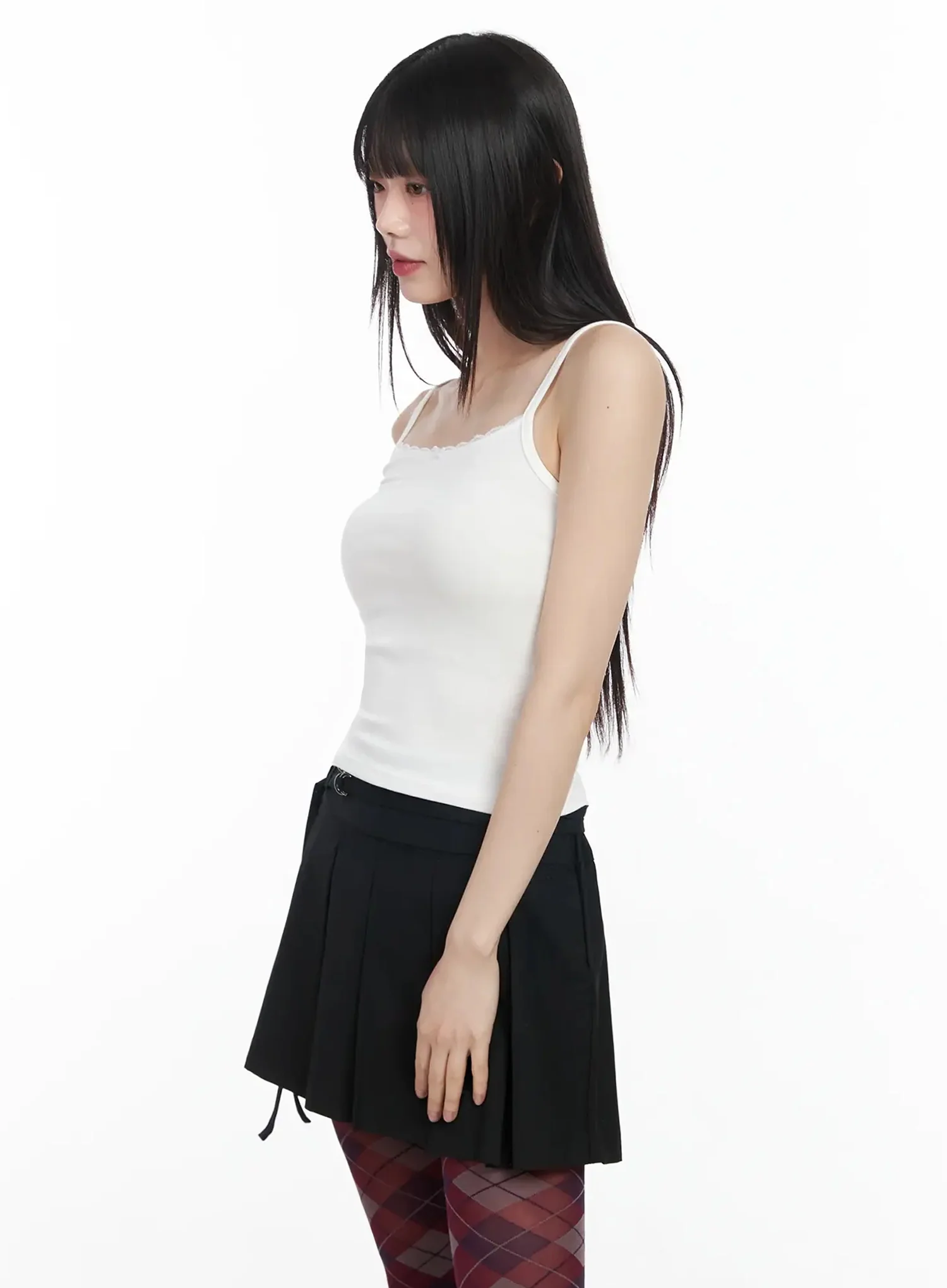 Lace Trim Ribbon Camisole IM523 - Image 8