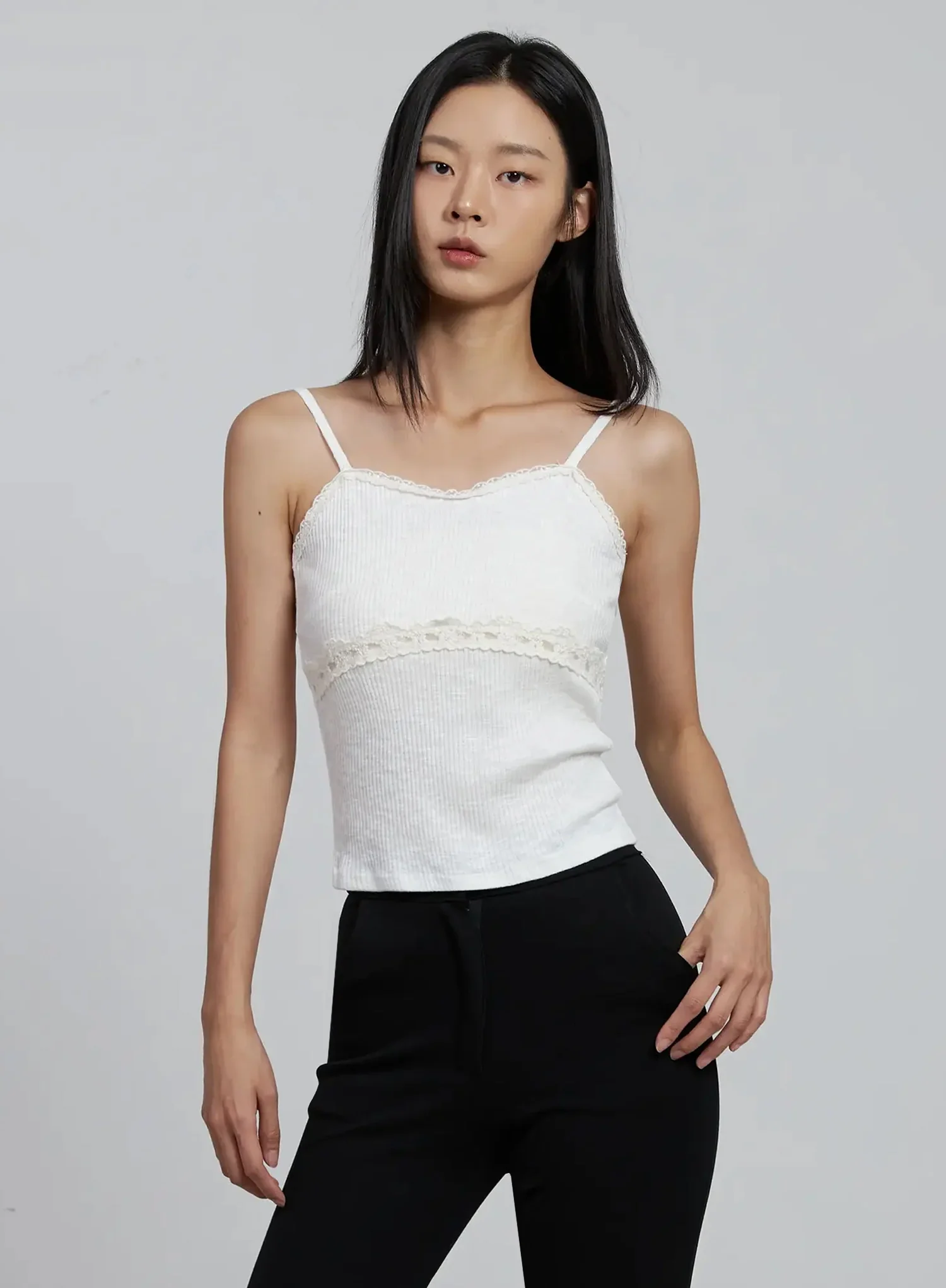 Lace Trim Sleeveless Camisole IM520 - Image 5